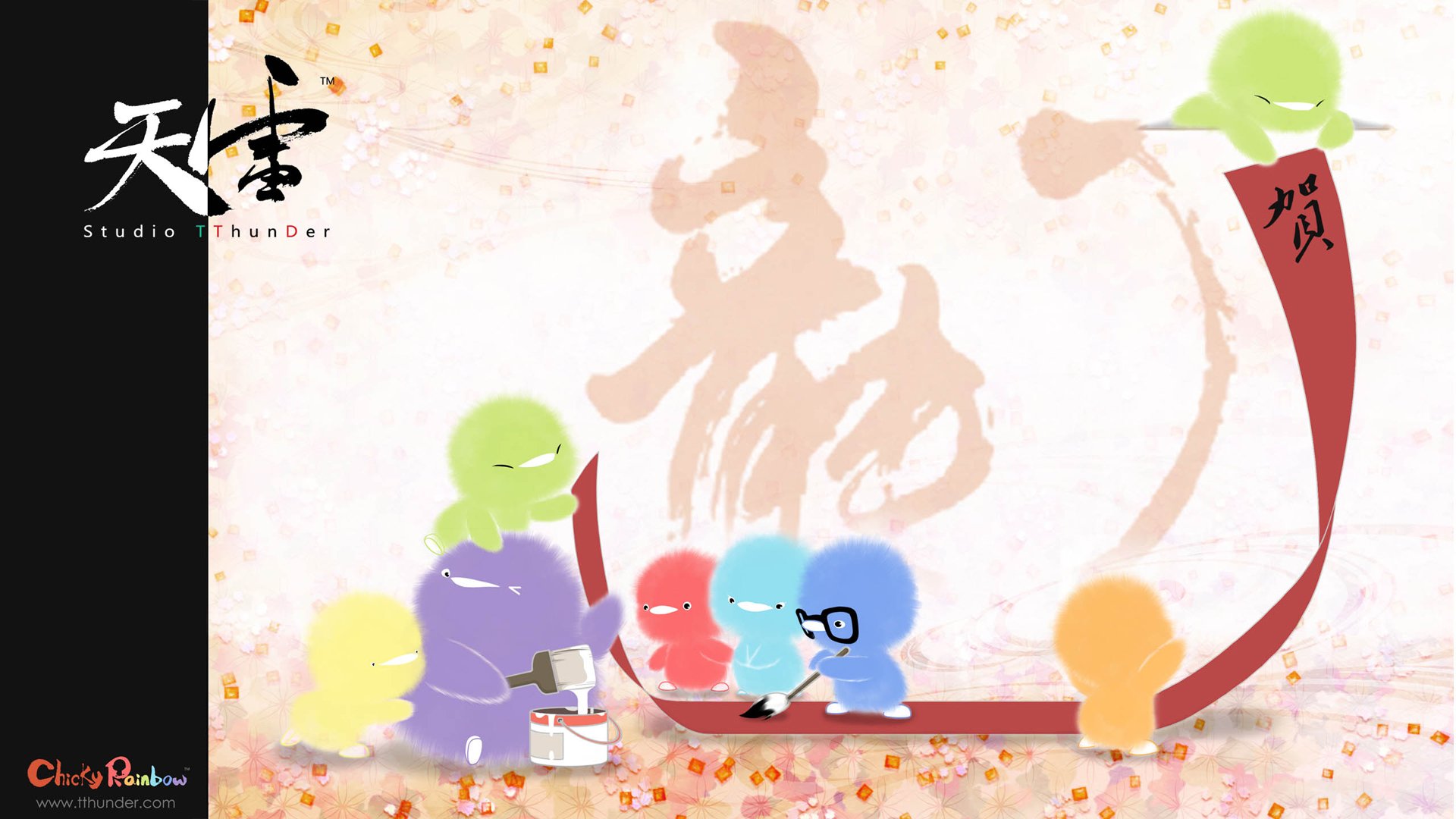 动漫,CG,小鸡彩虹,儿童桌面专用