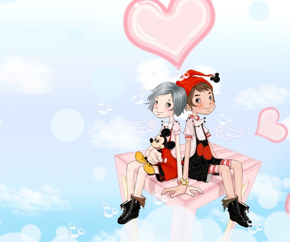 爱情,浪漫手绘,温馨,甜蜜,情侣,浪漫