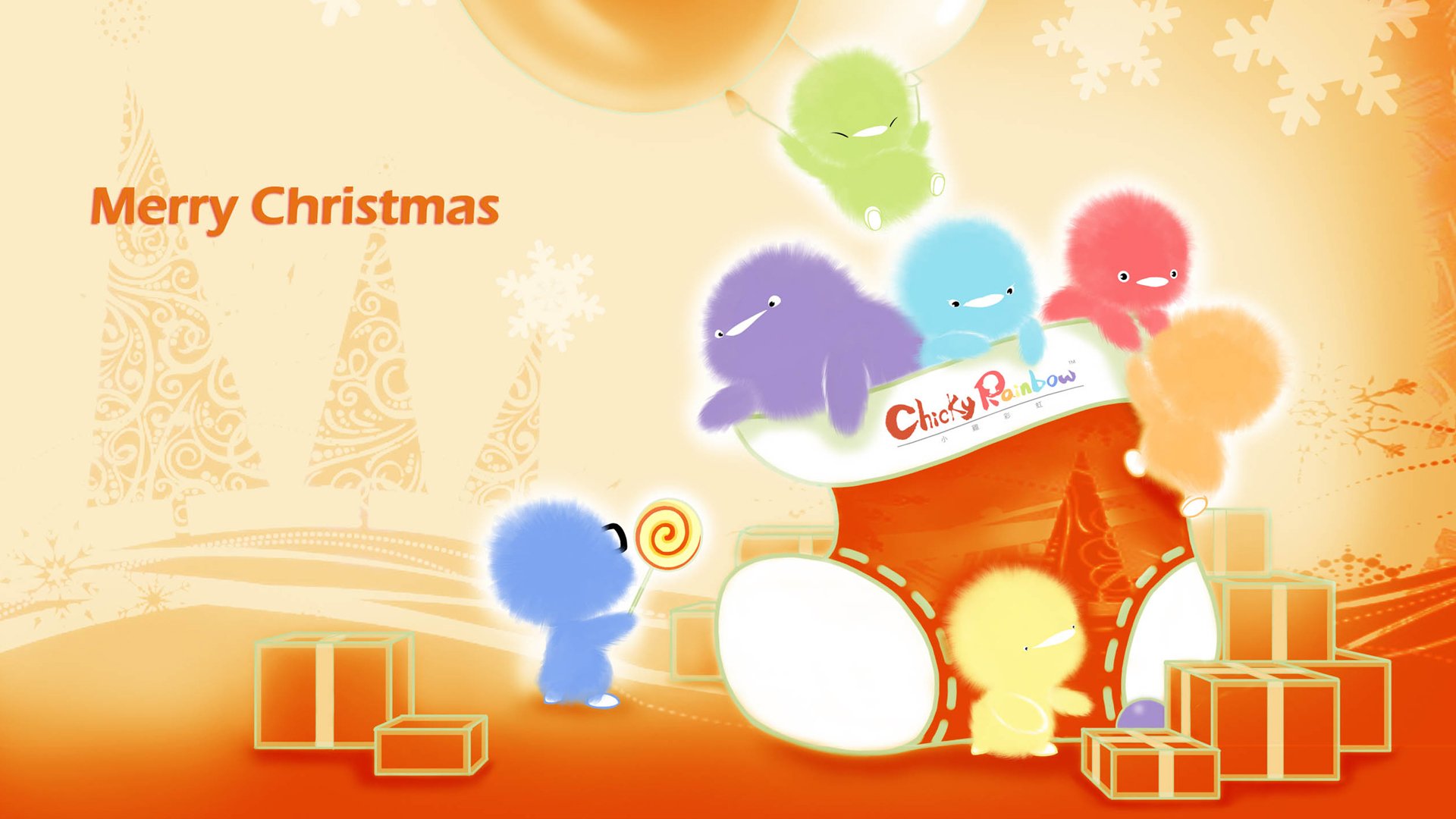 动漫,CG,小鸡彩虹,儿童桌面专用