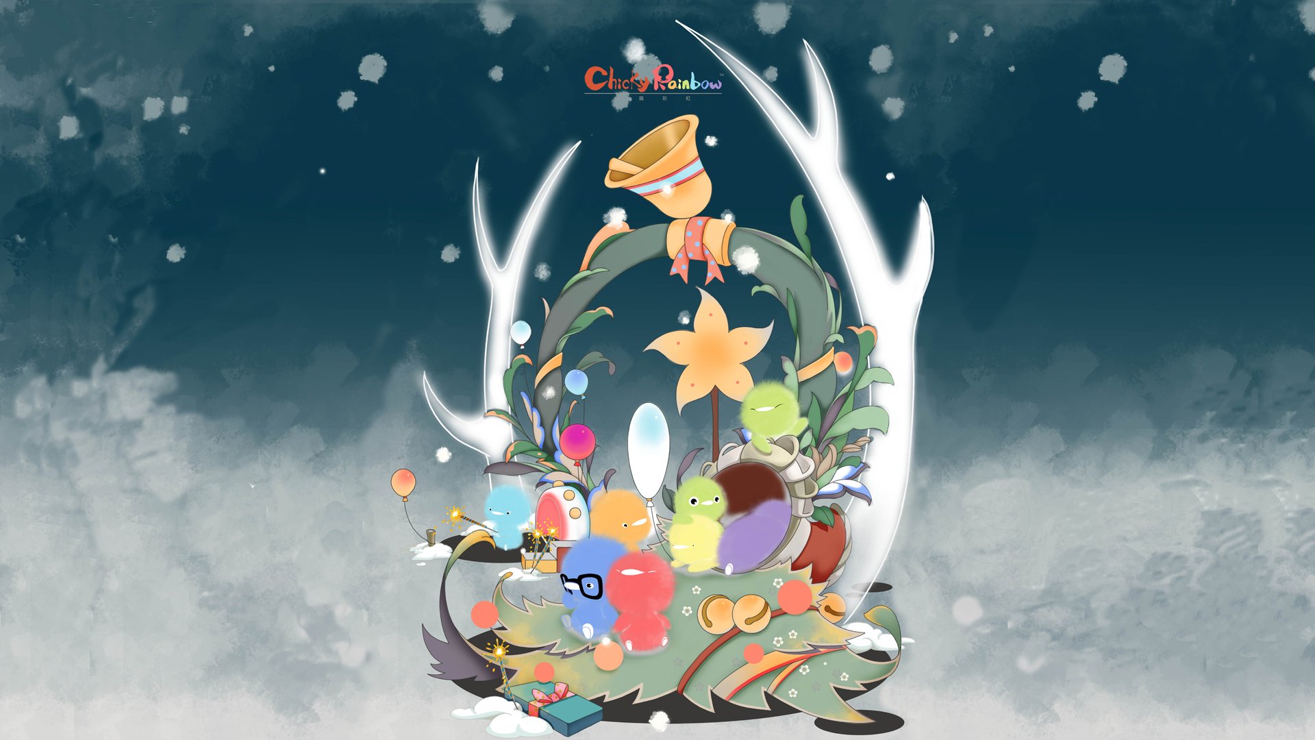 动漫,独家,小鸡彩虹,儿童桌面专用