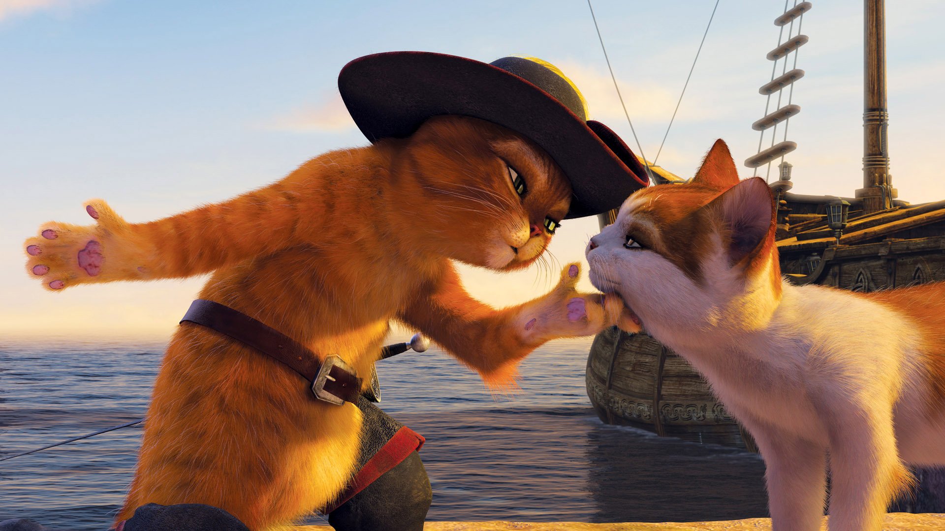 动漫,卡通,手绘,穿靴子的猫,儿童桌面专用