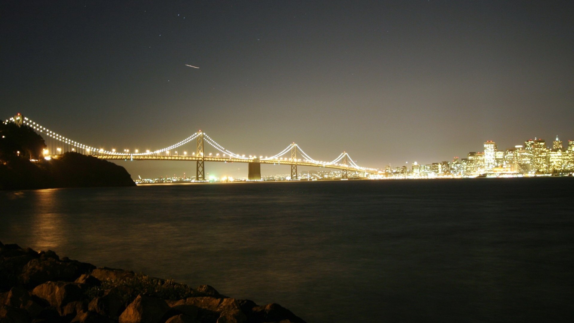 城市夜景,大桥,灯火辉煌,儿童桌面专用