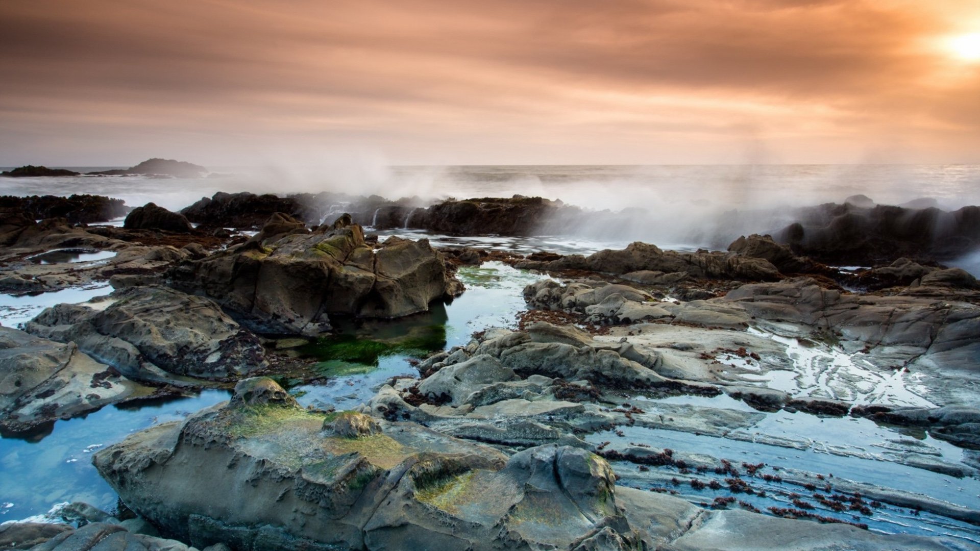 大海,激流,礁石,浪花,儿童桌面专用