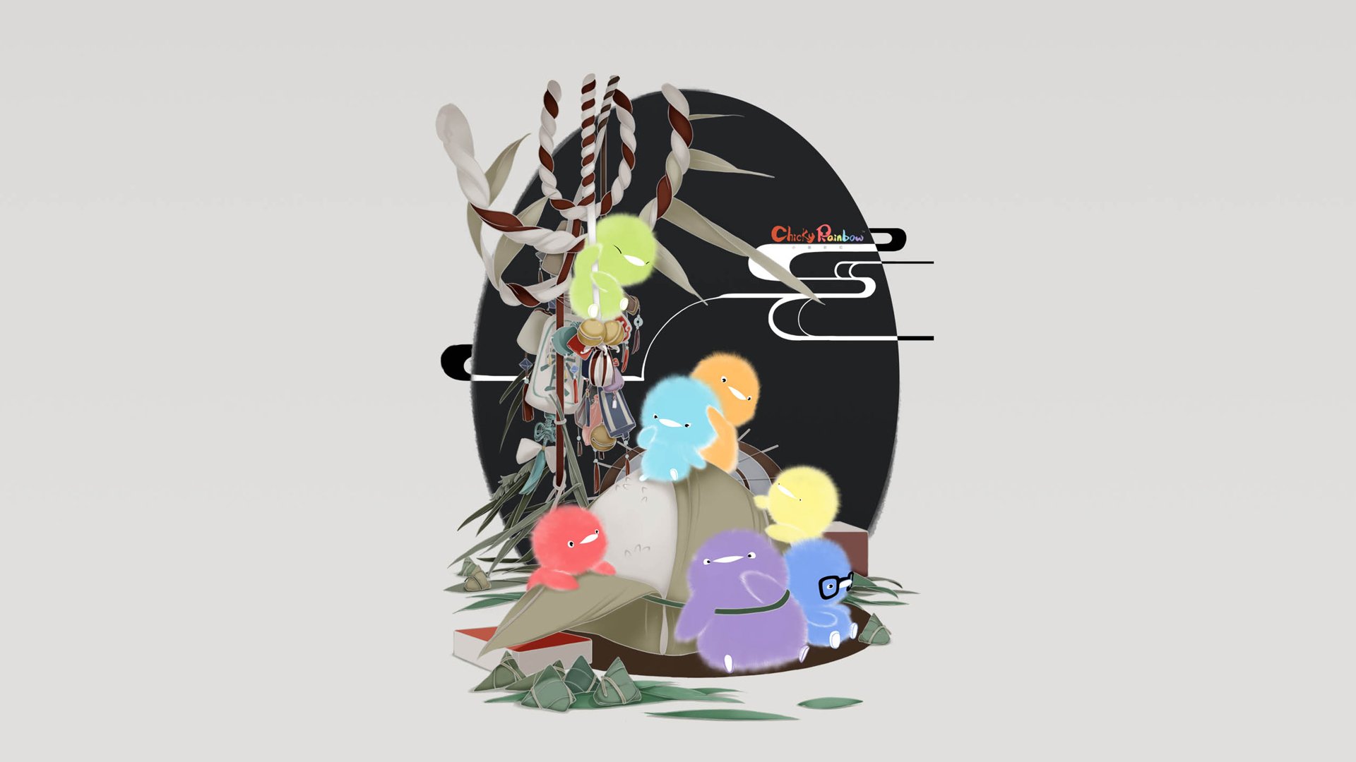 动漫,独家,小鸡彩虹,儿童桌面专用