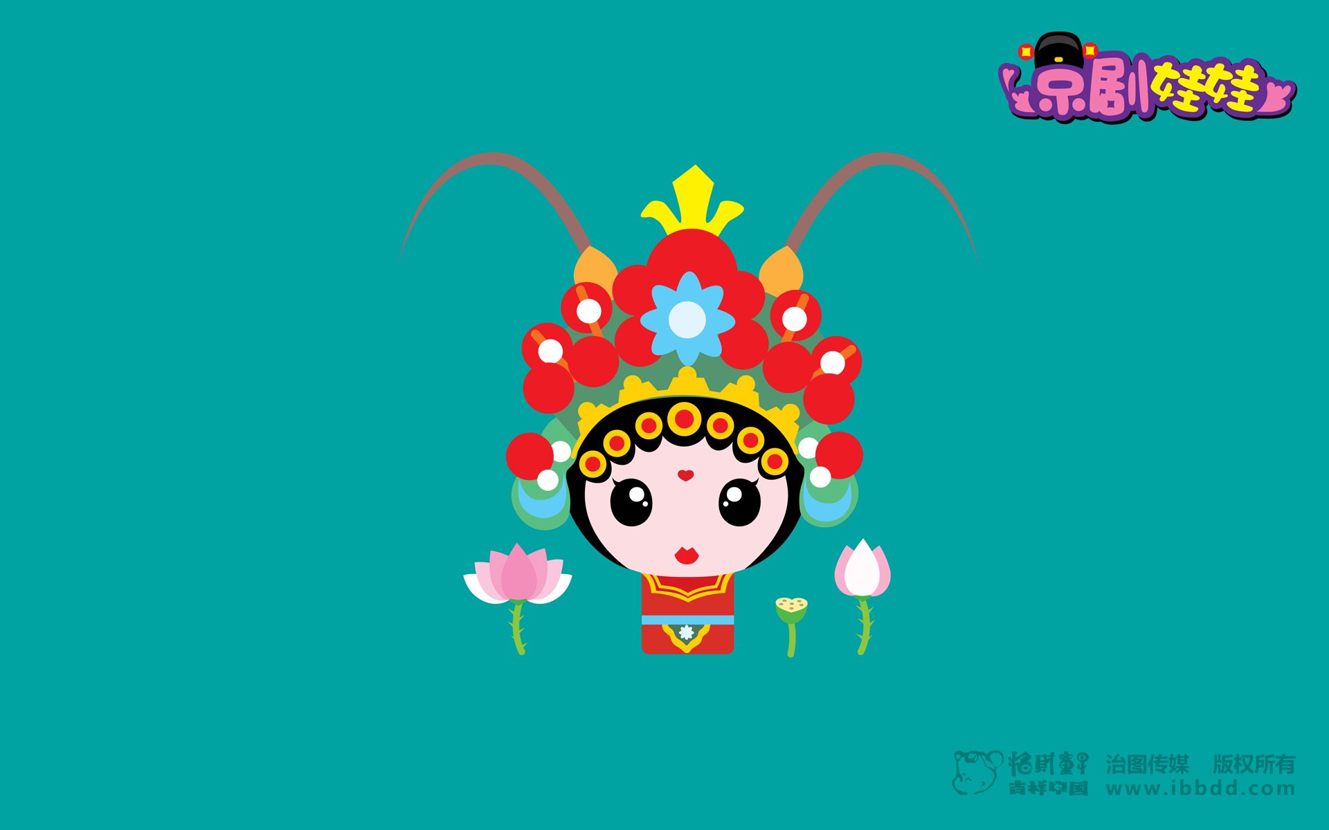 卡通,合作授权,招财童子,@招财童子官方微博,京剧潮,儿童桌面专用