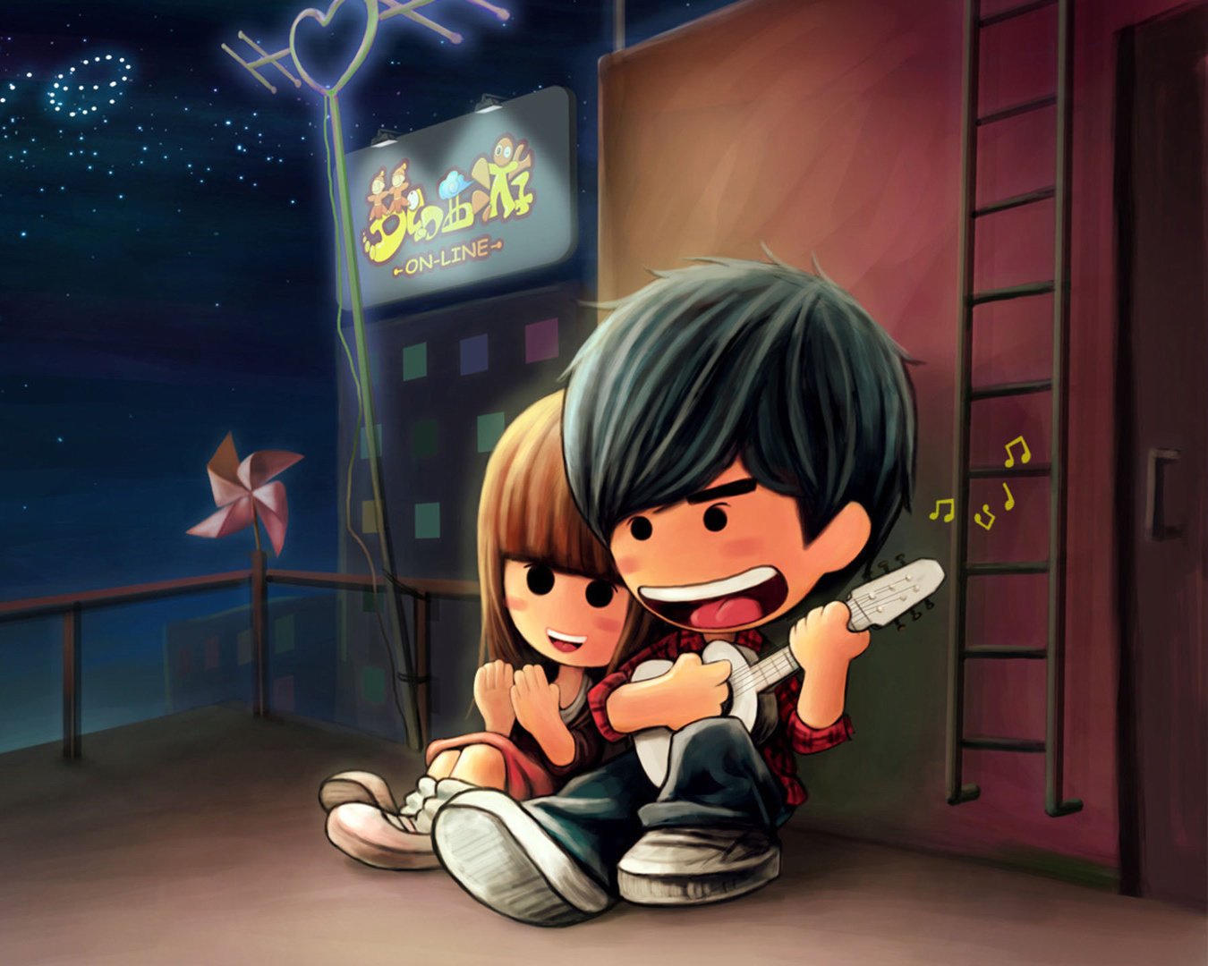 爱情,浪漫手绘,温馨,甜蜜,情侣