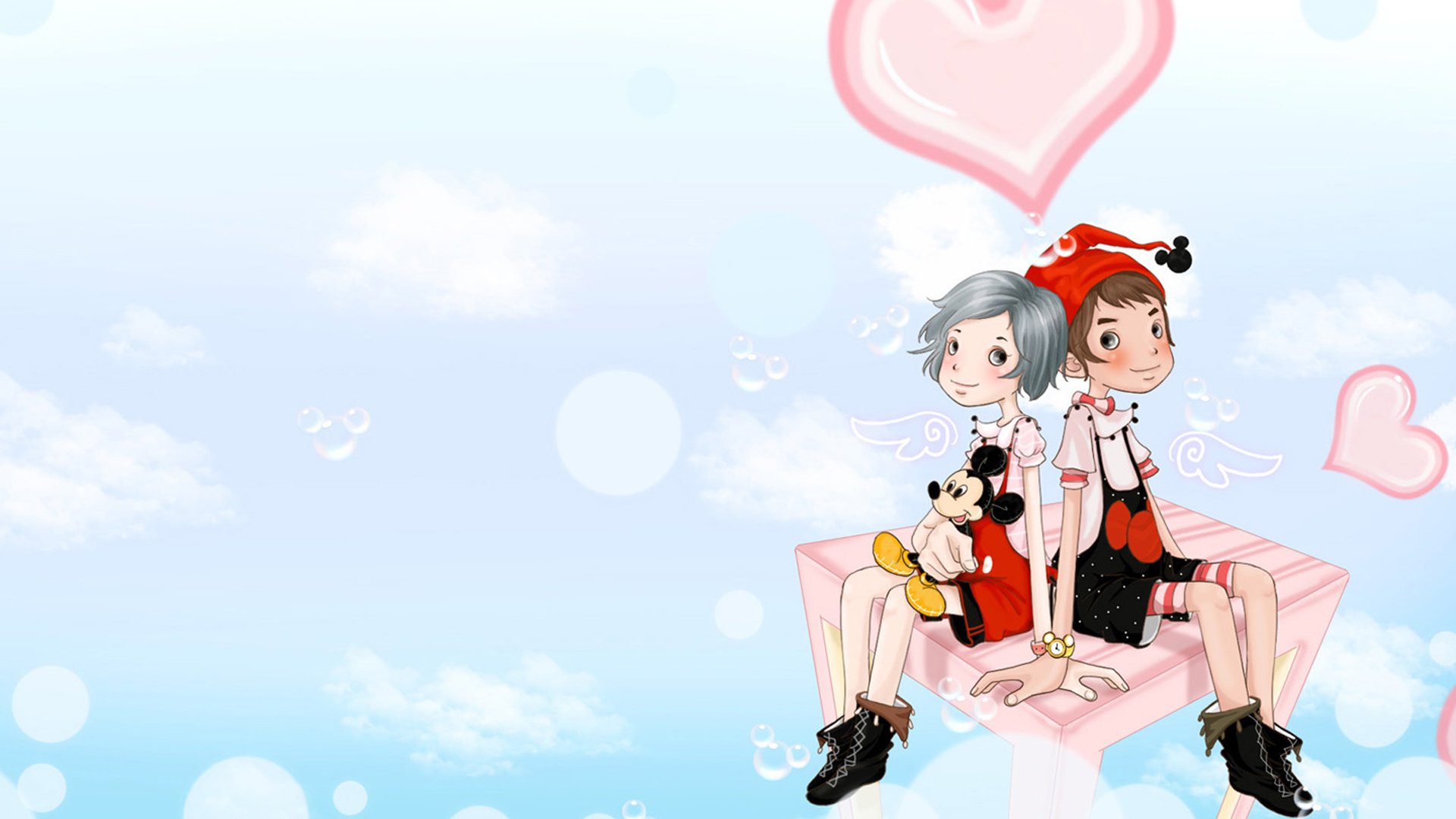 爱情,浪漫手绘,温馨,甜蜜,情侣,浪漫