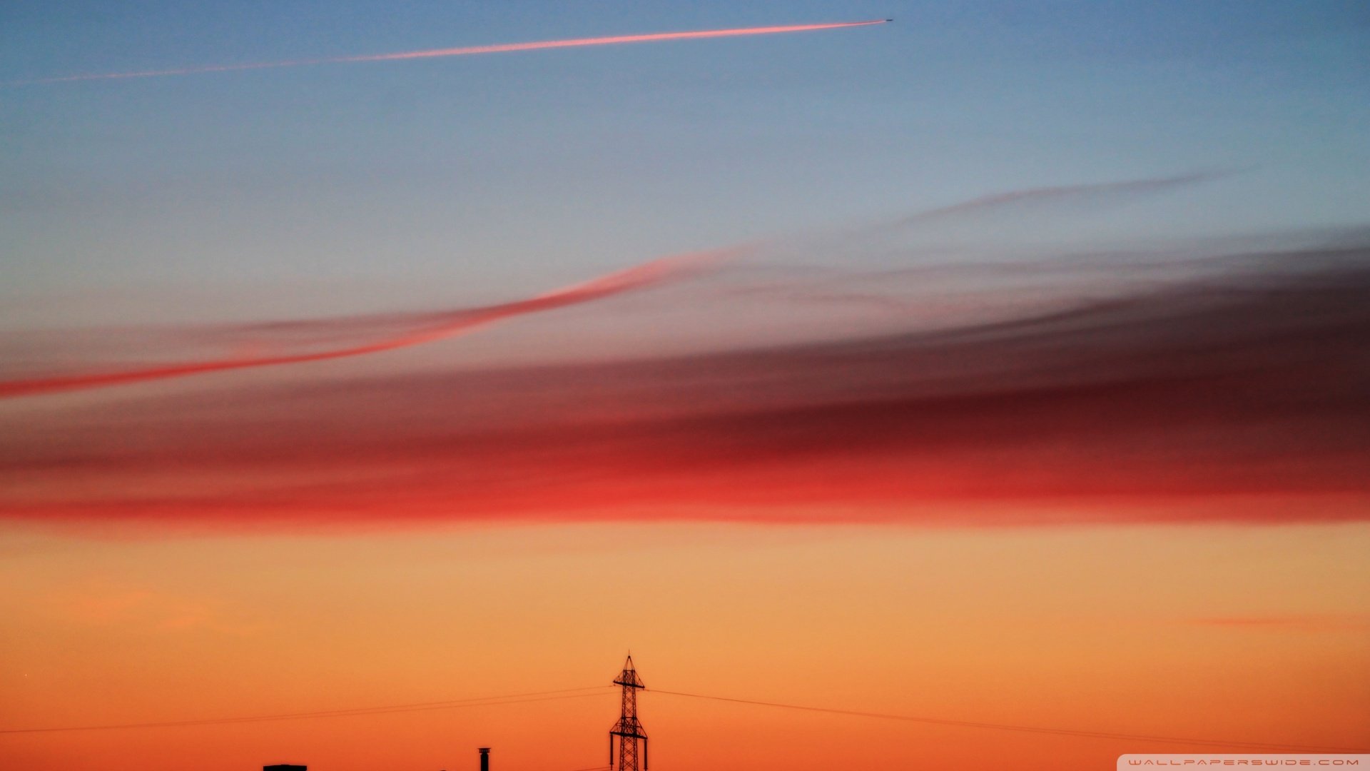 风景,晚霞,夕阳,落日余晖,城市,儿童桌面专用