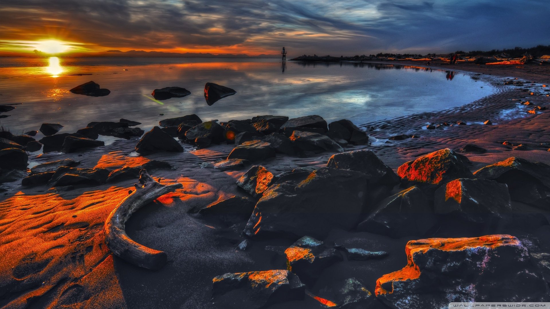 风景,落日余晖,血色残阳,儿童桌面专用