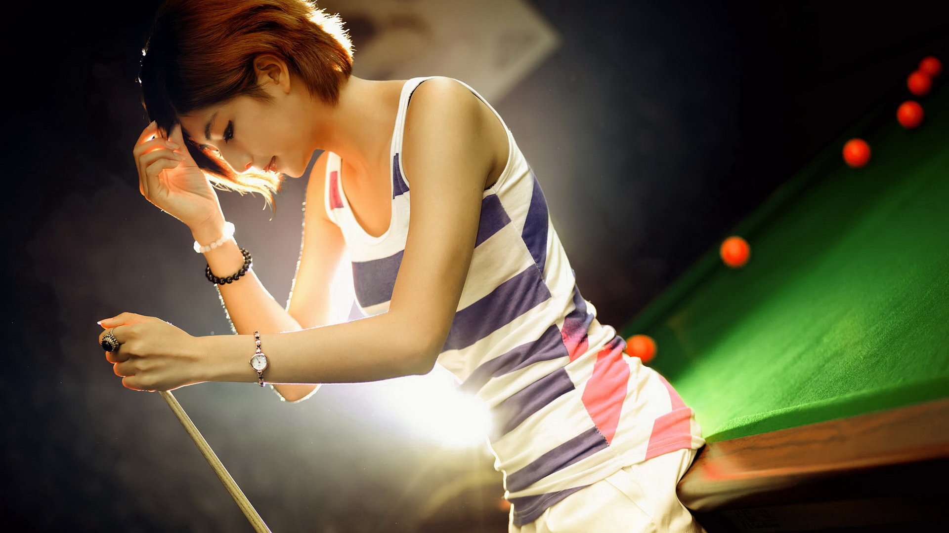 美女,萌妹子,清纯,阳光,可爱,台球