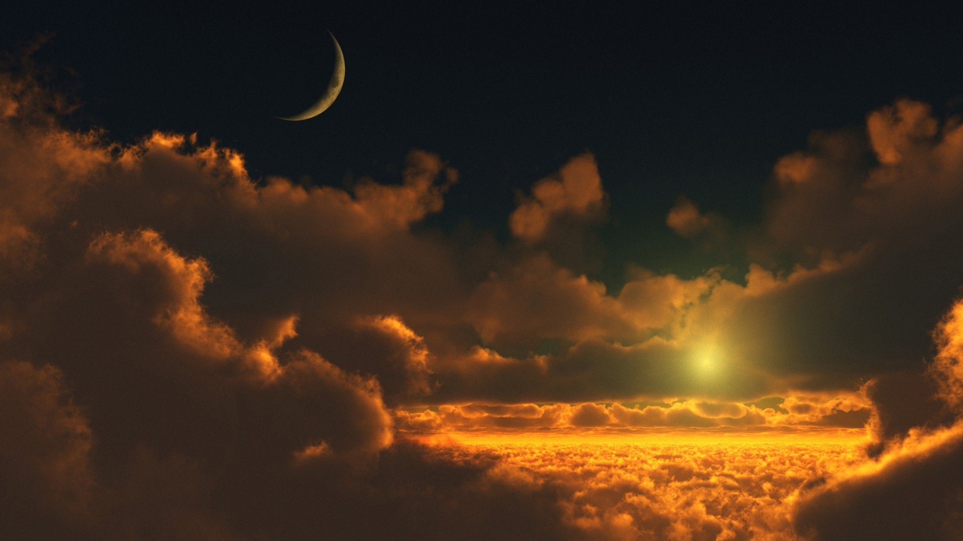 风景,落日余晖,儿童桌面专用