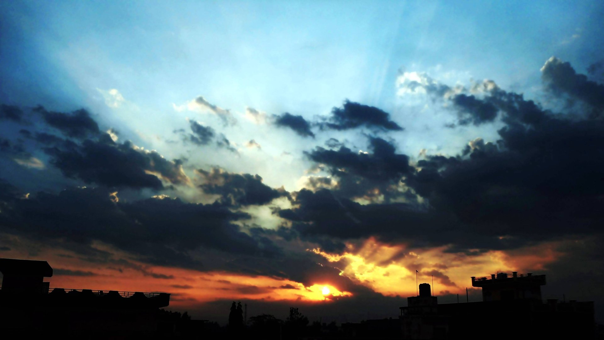 风景,落日,余晖,晚霞,儿童桌面专用