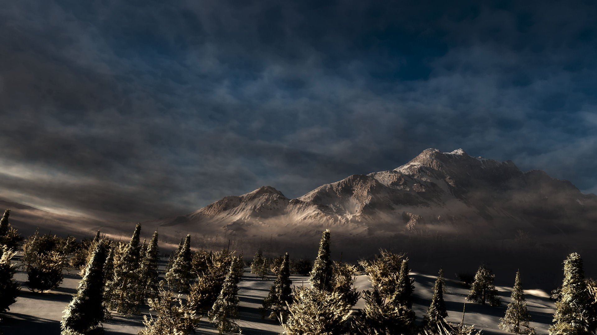 风景,摄影,阴霾,雪山,松树,儿童桌面专用