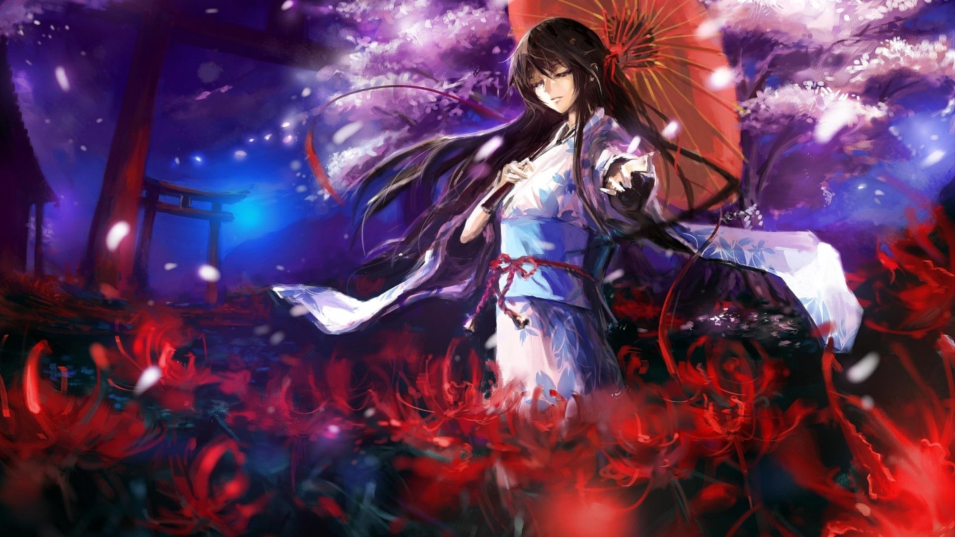 动漫,卡通,手绘,少女,和服,儿童桌面专用