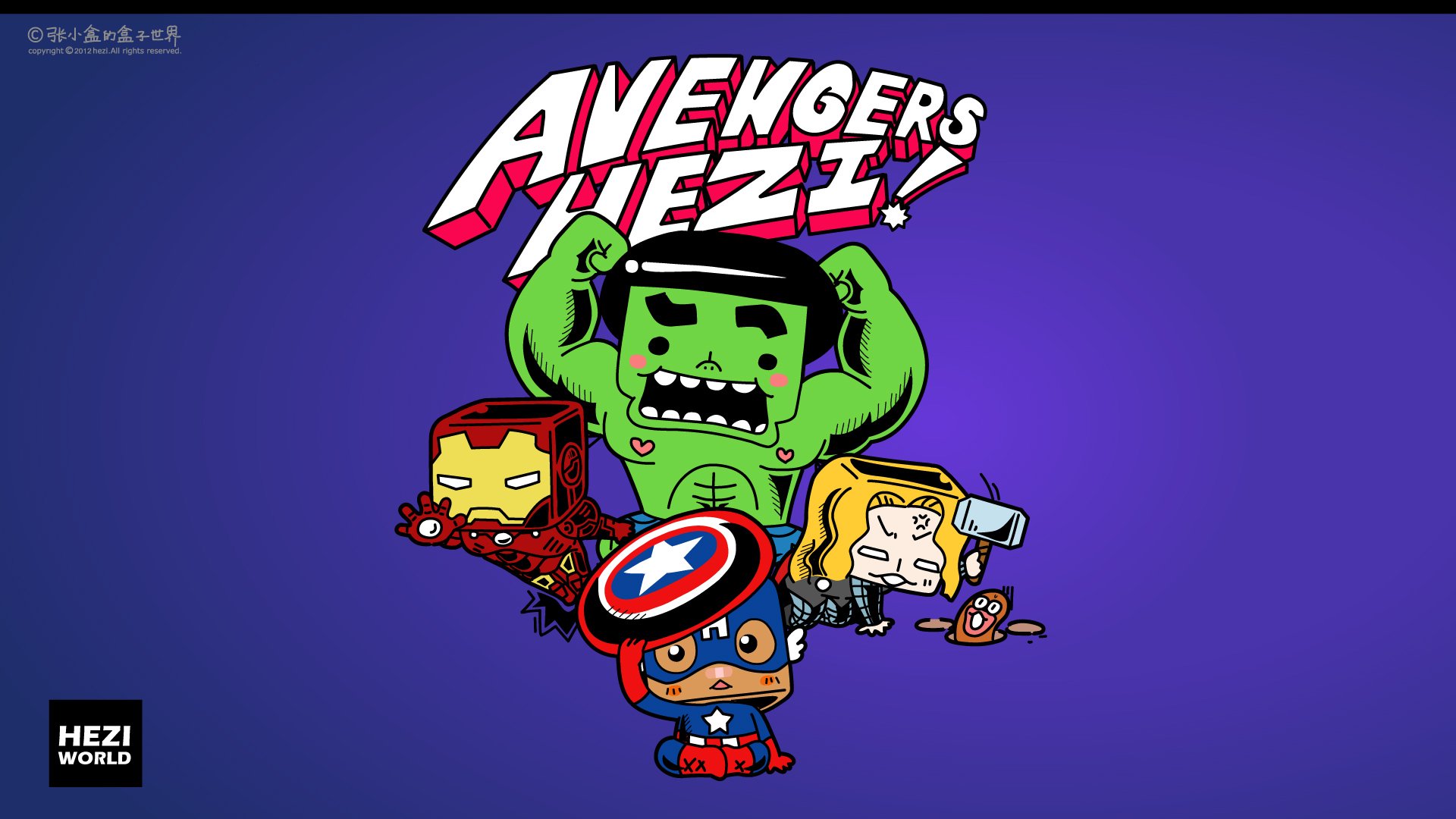 动漫,卡通,手绘,原创,张小盒,独家首发,@张小盒,儿童桌面专用