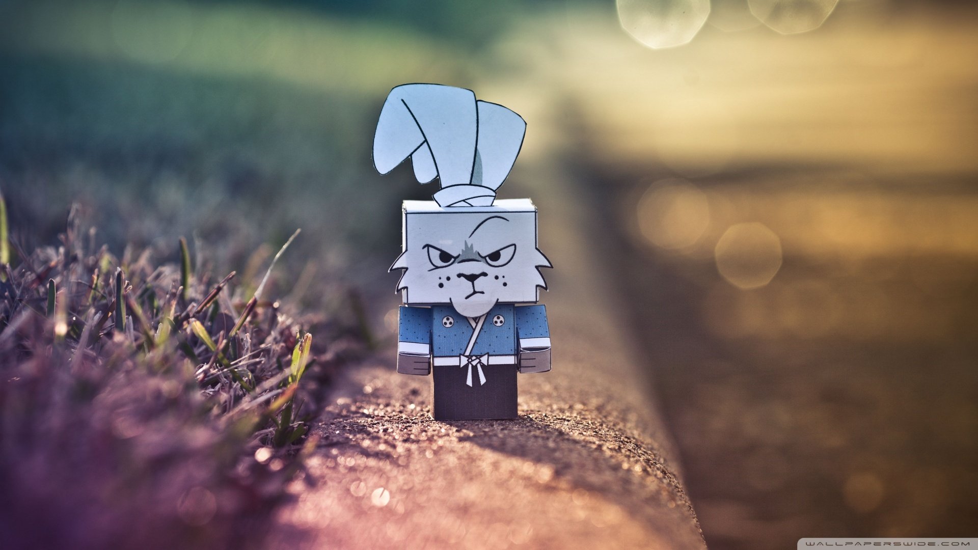 小清新,温馨一刻,纸盒人,儿童桌面专用