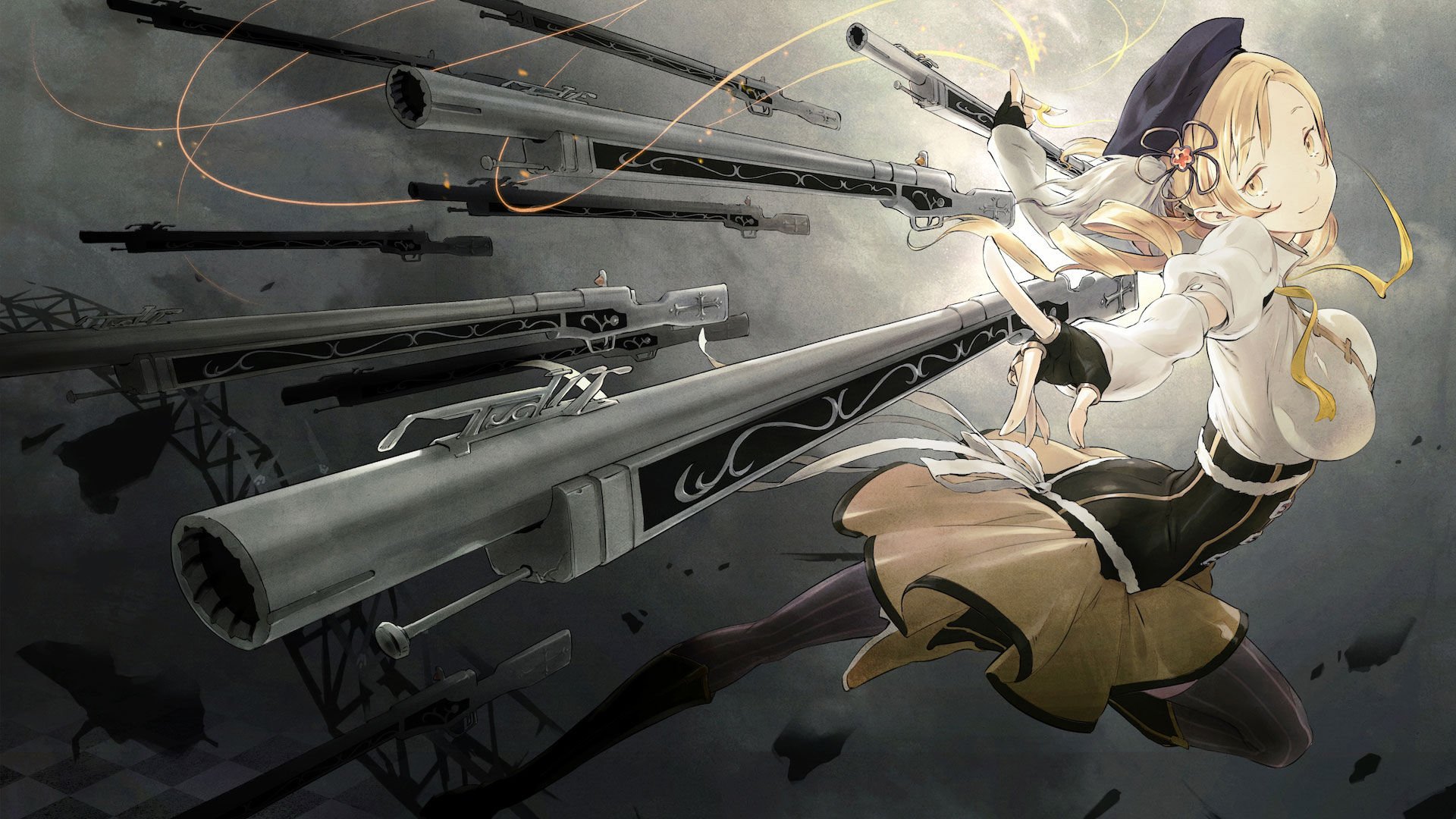 动漫,少女,手绘,枪械,儿童桌面专用