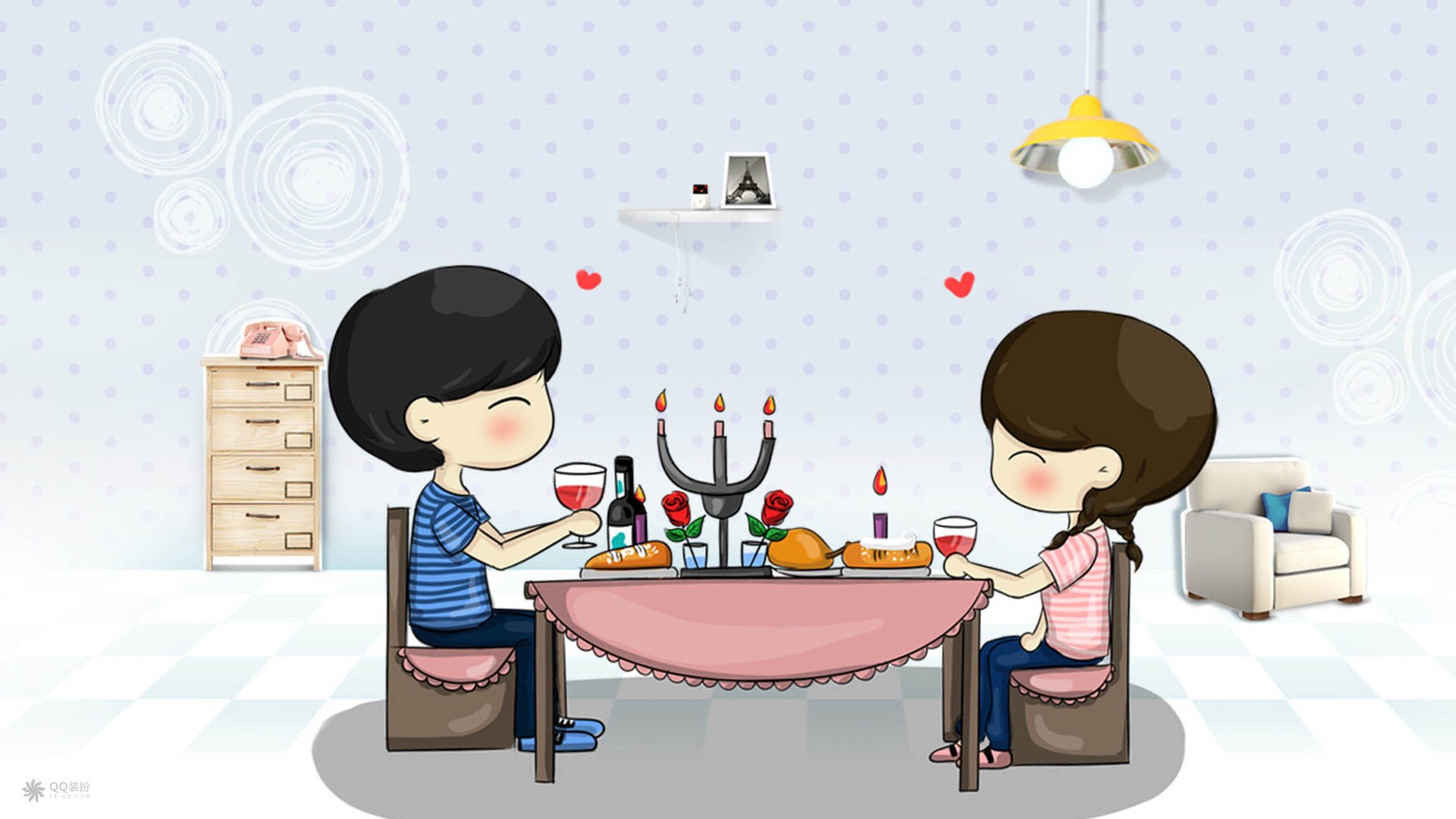 爱情,浪漫手绘,情侣,甜蜜,浪漫