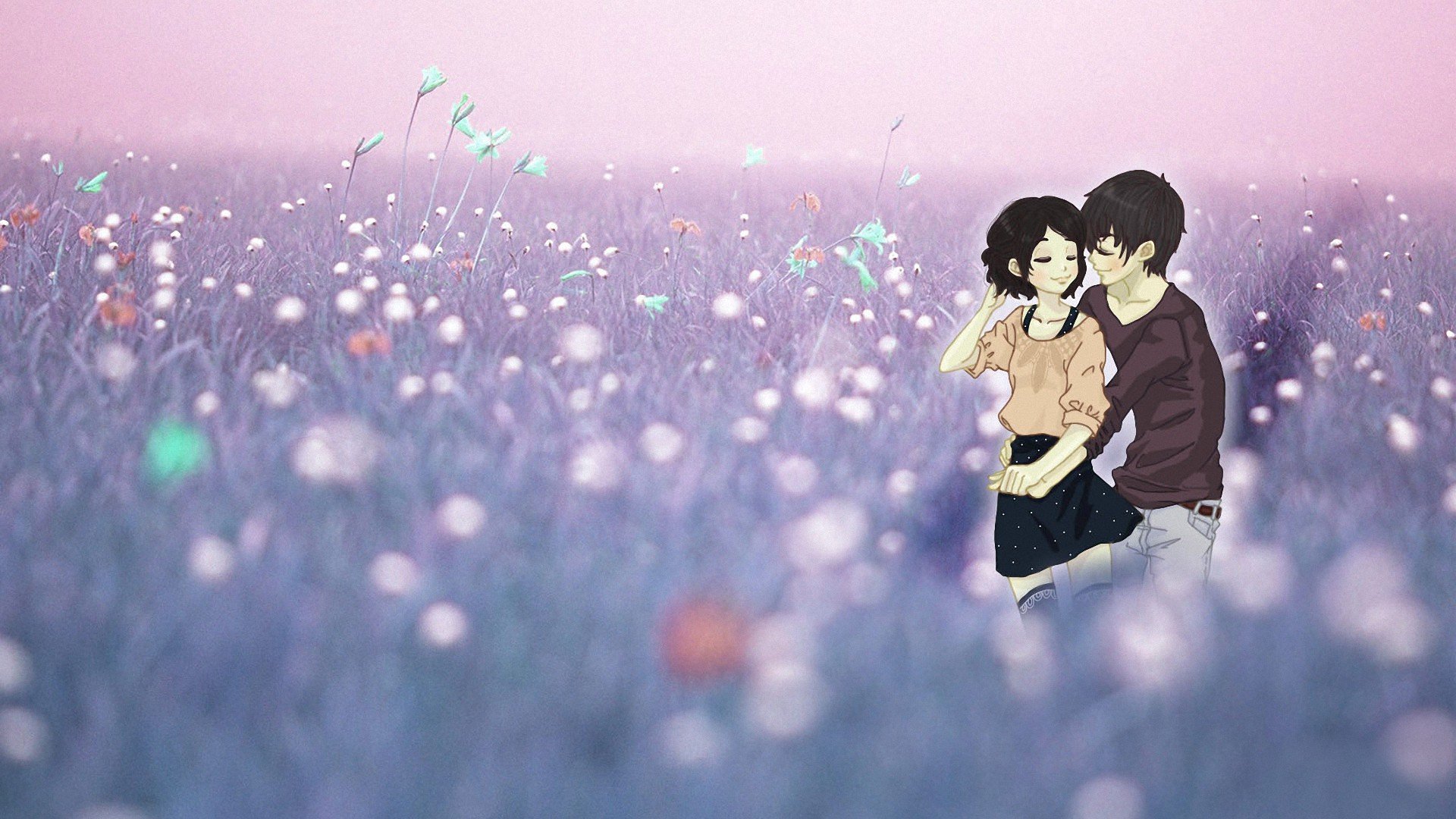 爱情,唯美温馨,手绘,情侣