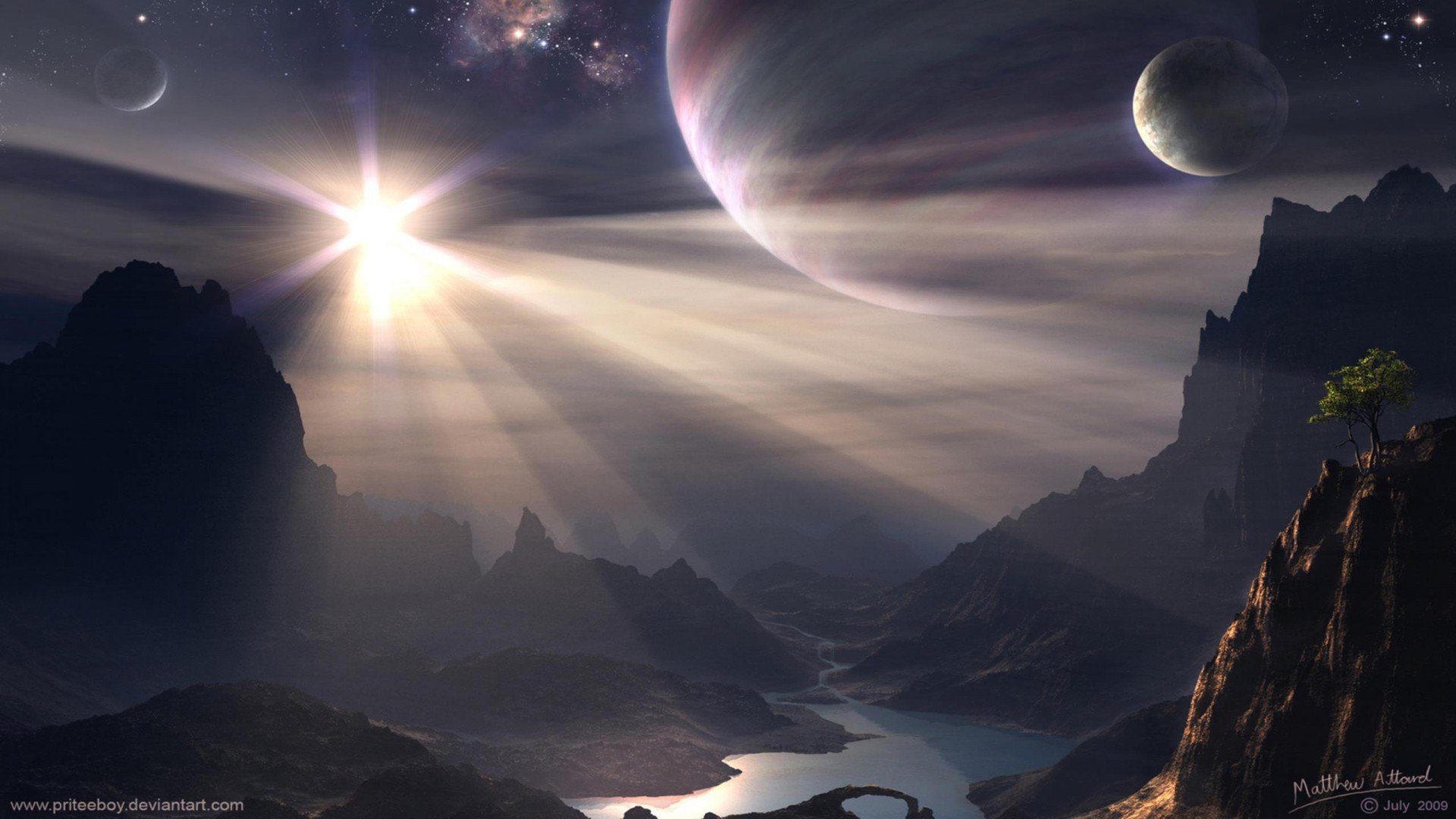 风景,奇幻梦境,星球,阳光,儿童桌面专用