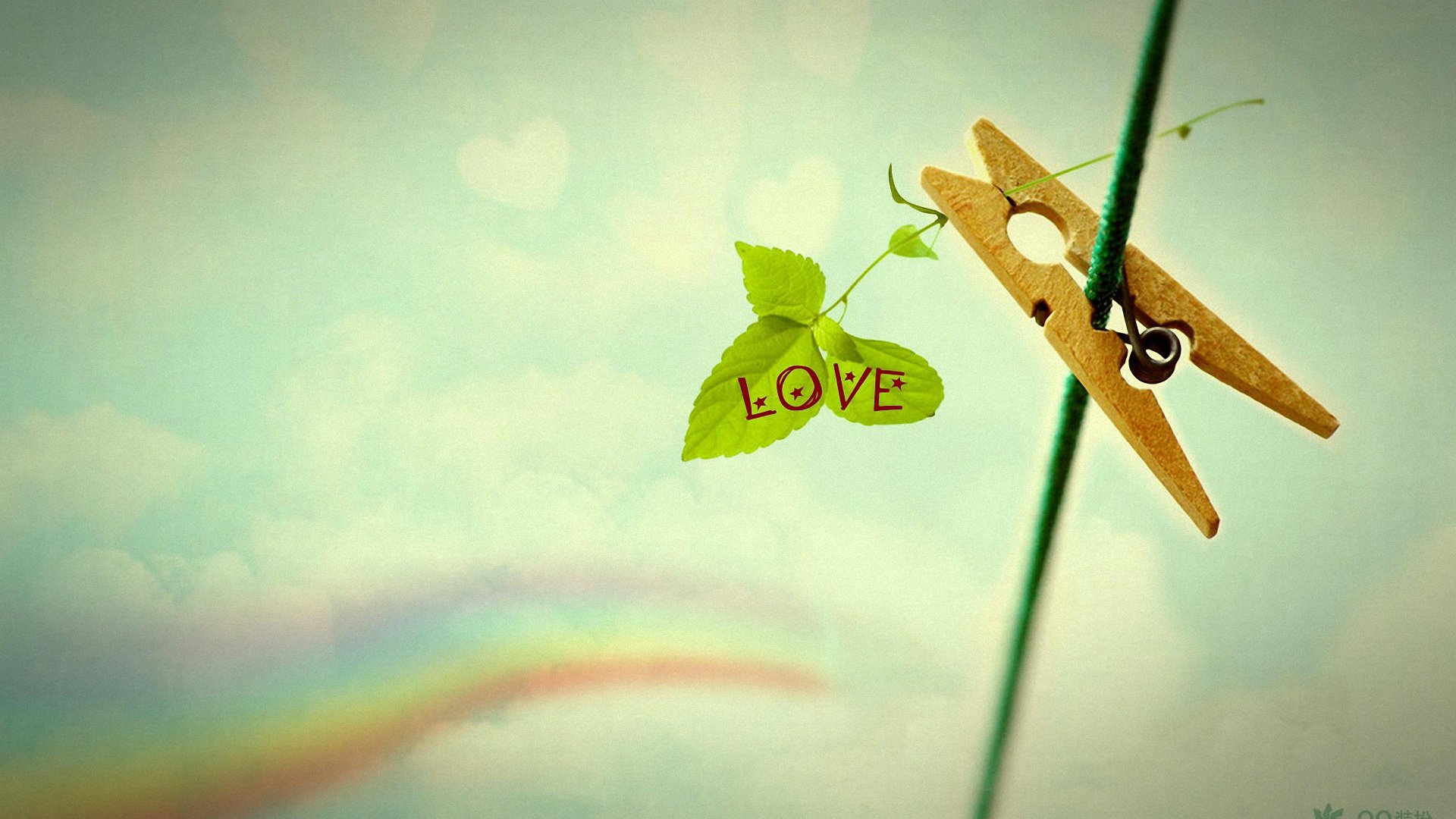 小清新,夹子,love,儿童桌面专用