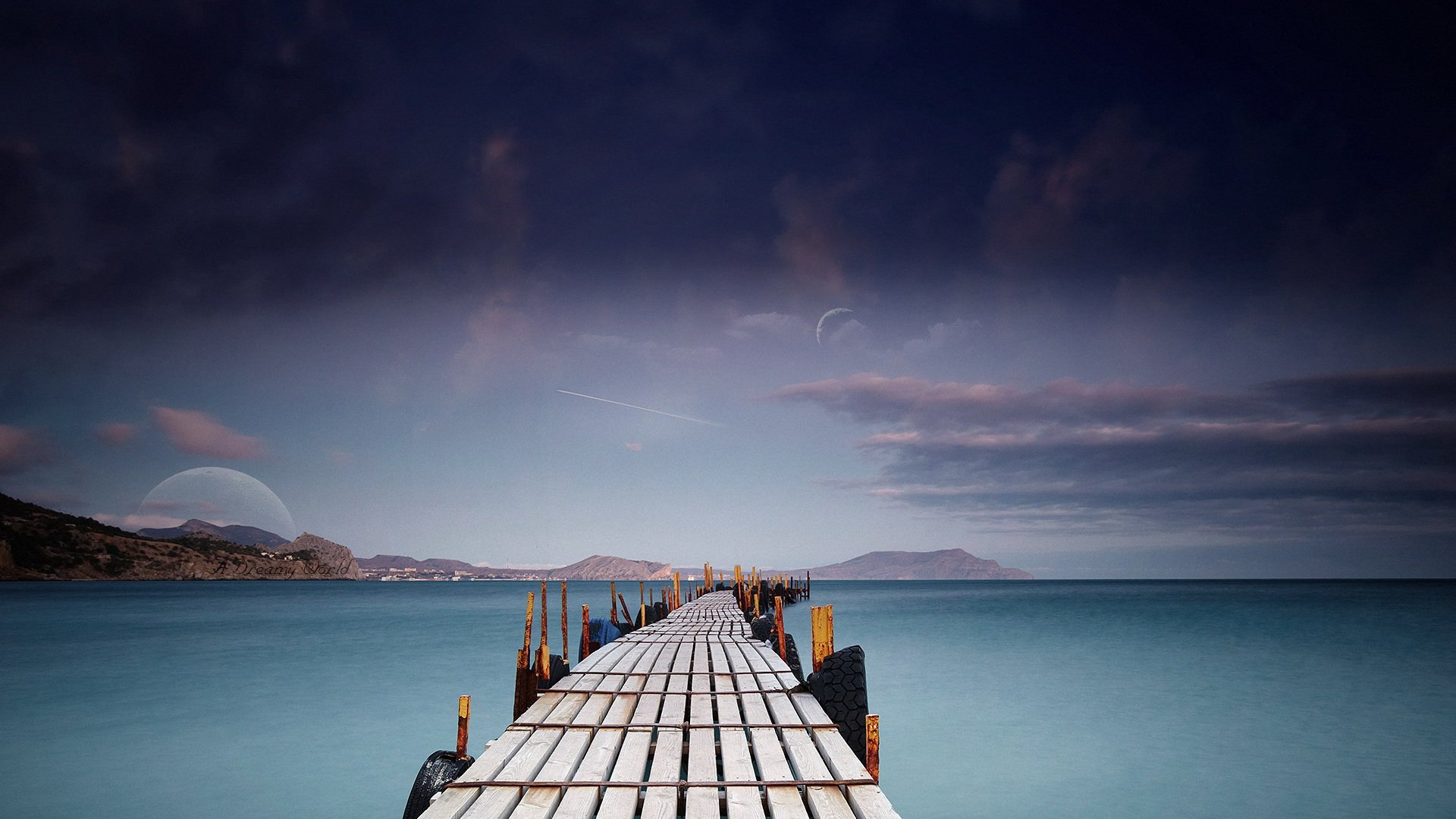 风景,码头,地平线,摄影,儿童桌面专用