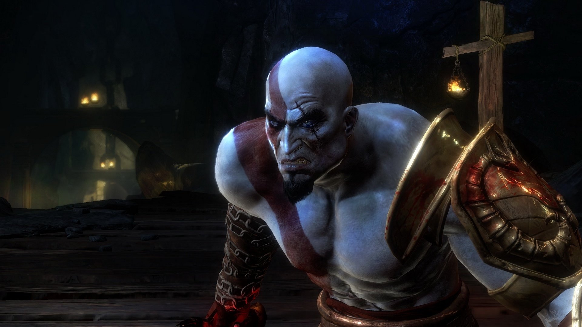 主机游戏,战神,插画,角色,奎爷