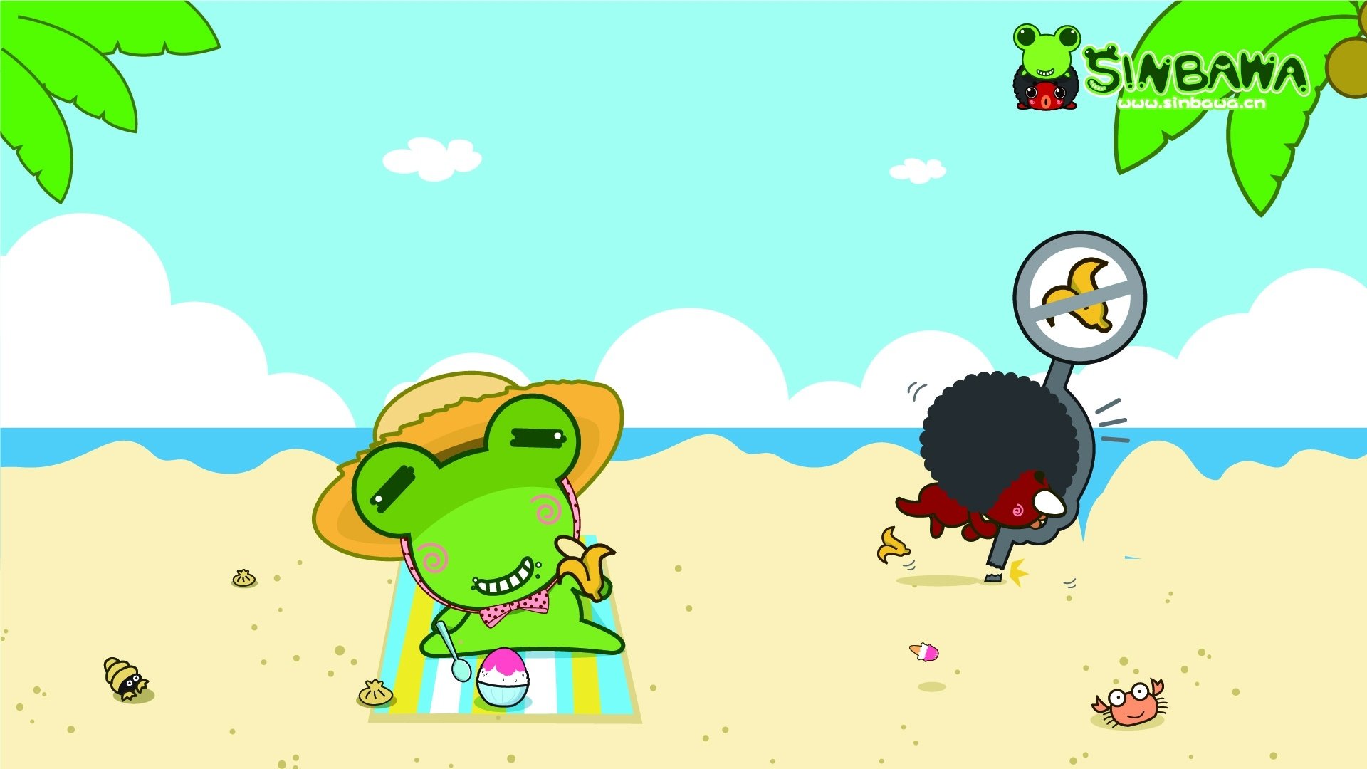 动漫,卡通,士巴蛙,插画,可爱,sinbawa,儿童桌面专用