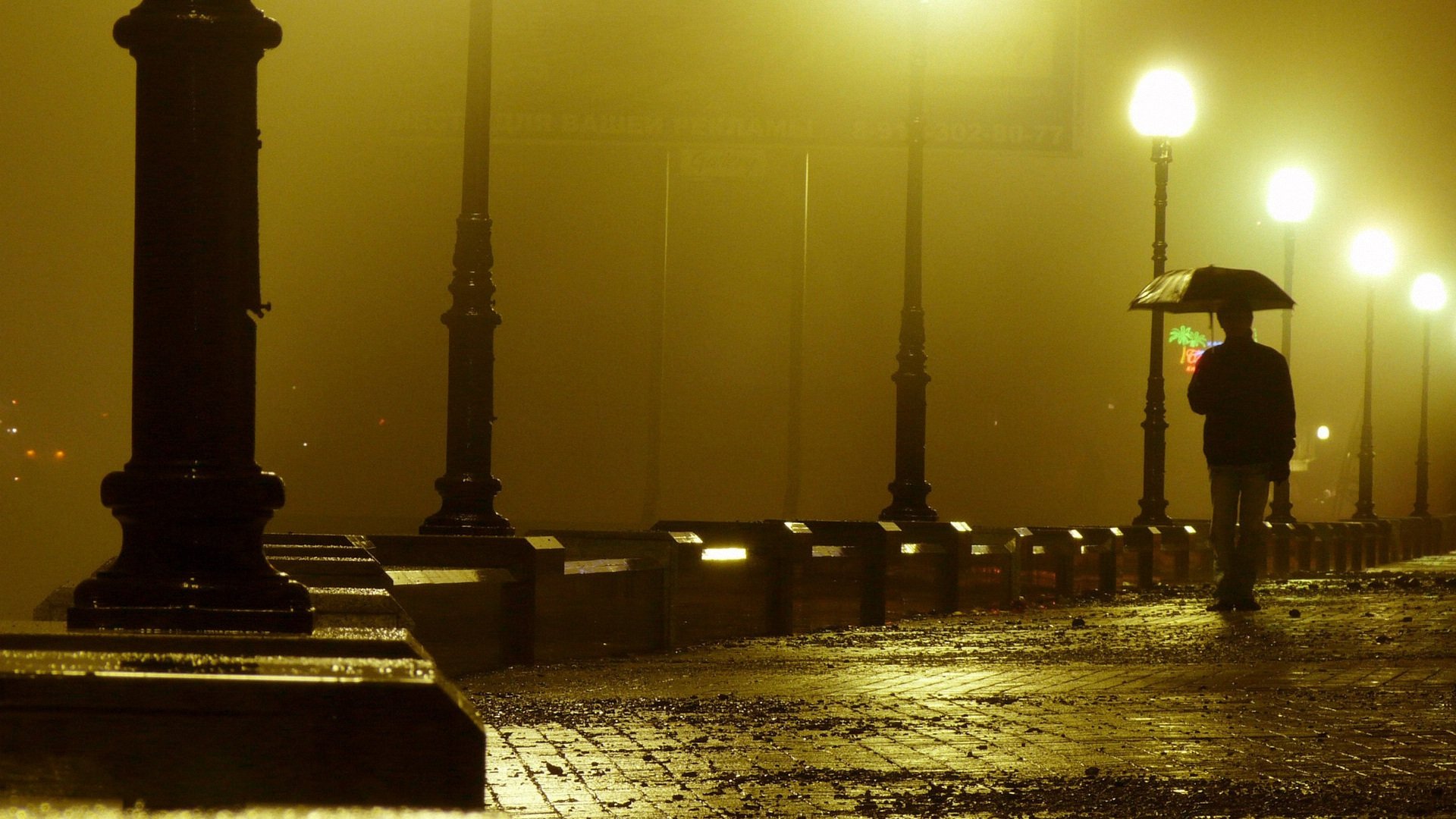 风景,细雨蒙蒙,城市夜景,儿童桌面专用