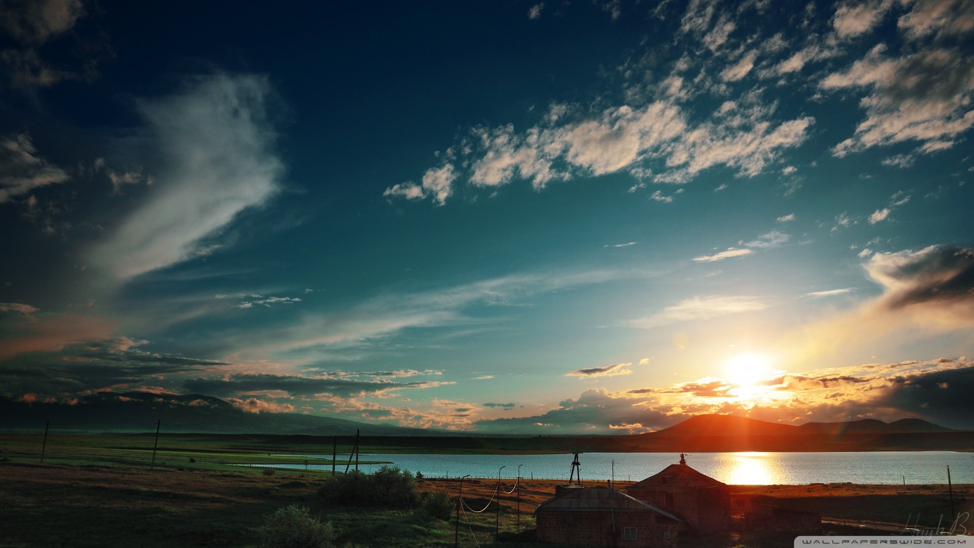 风景,落日余晖,儿童桌面专用