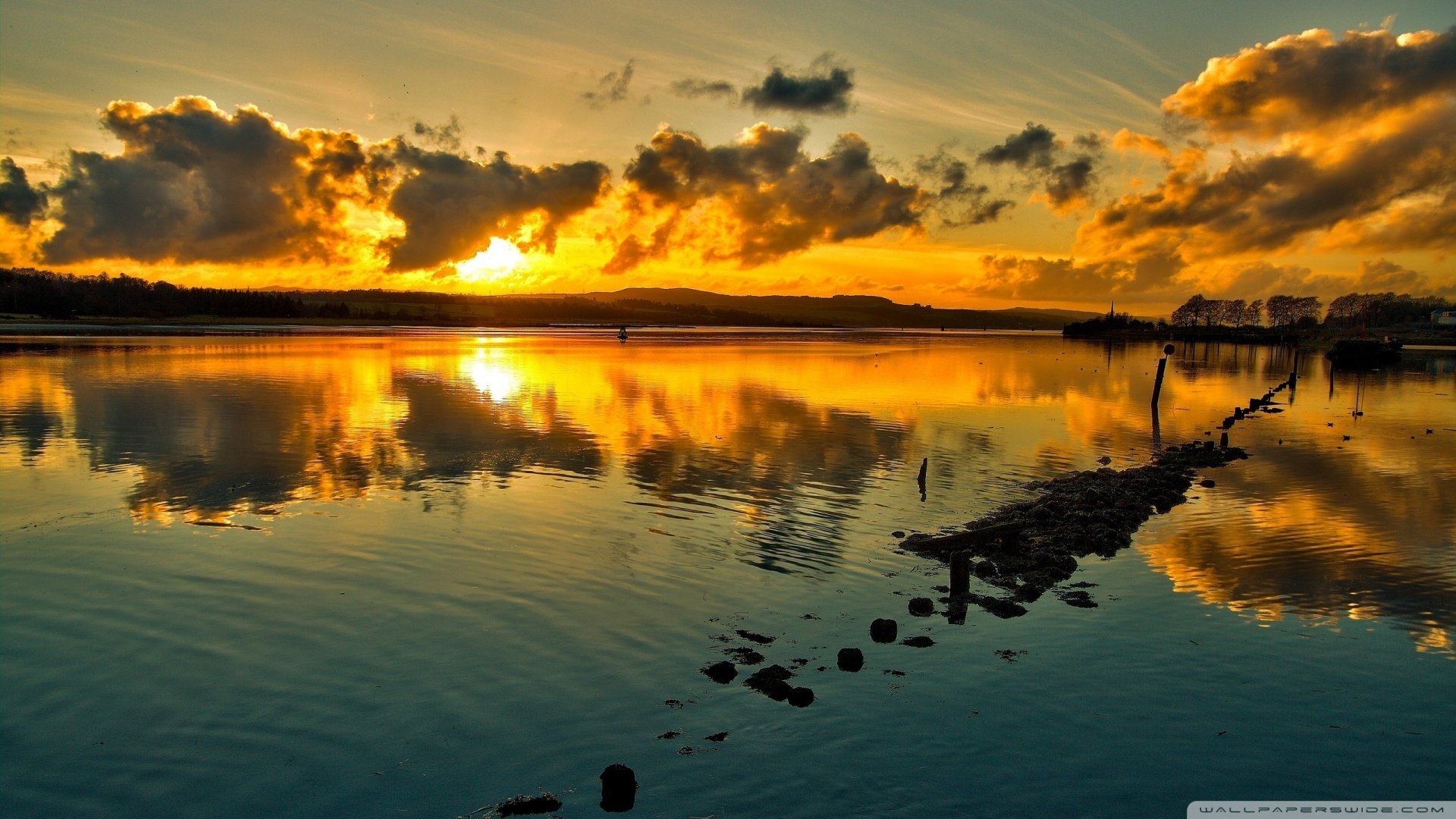 风景,落日余晖,儿童桌面专用