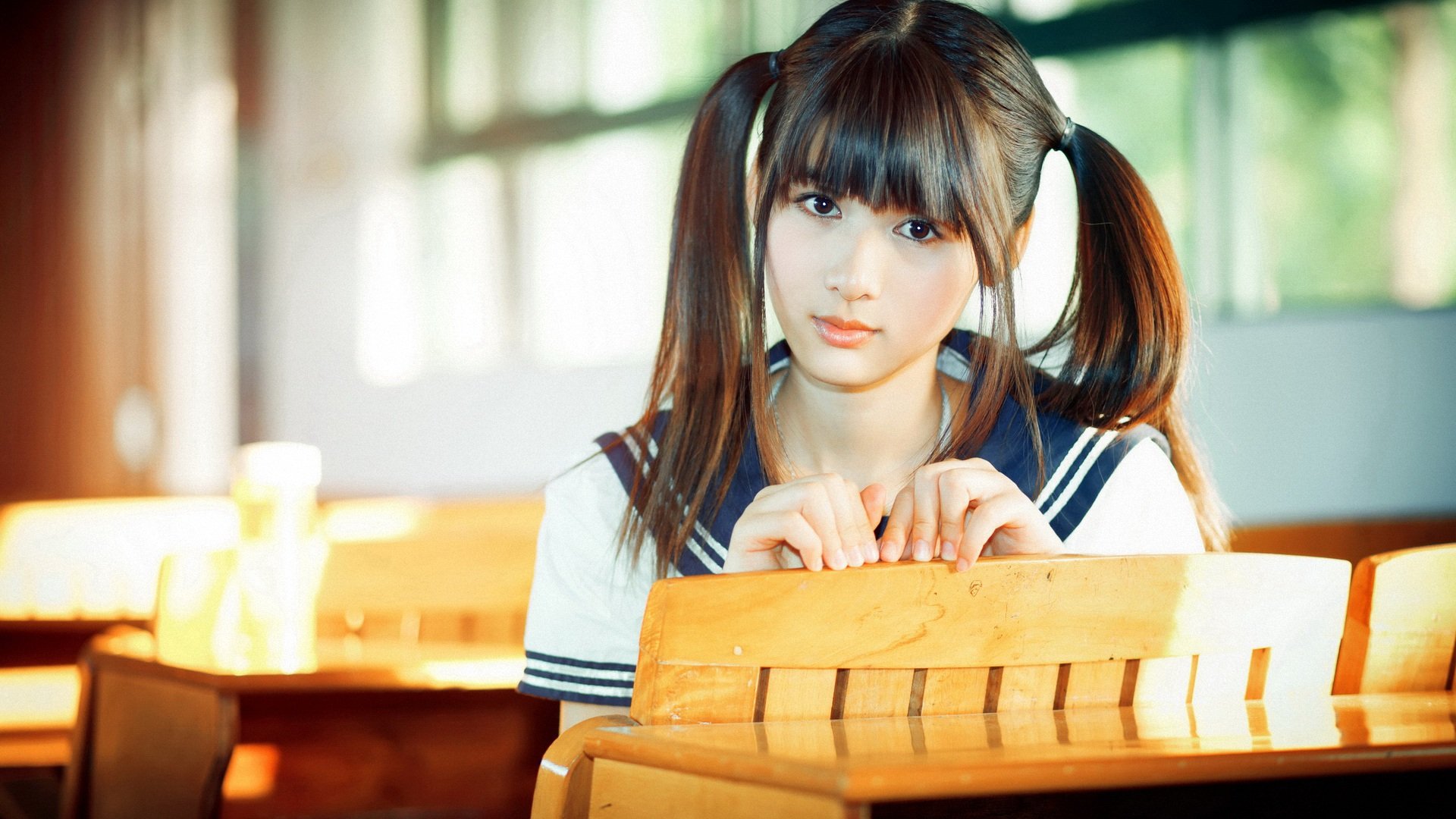 美女,萌妹子,马尾辫