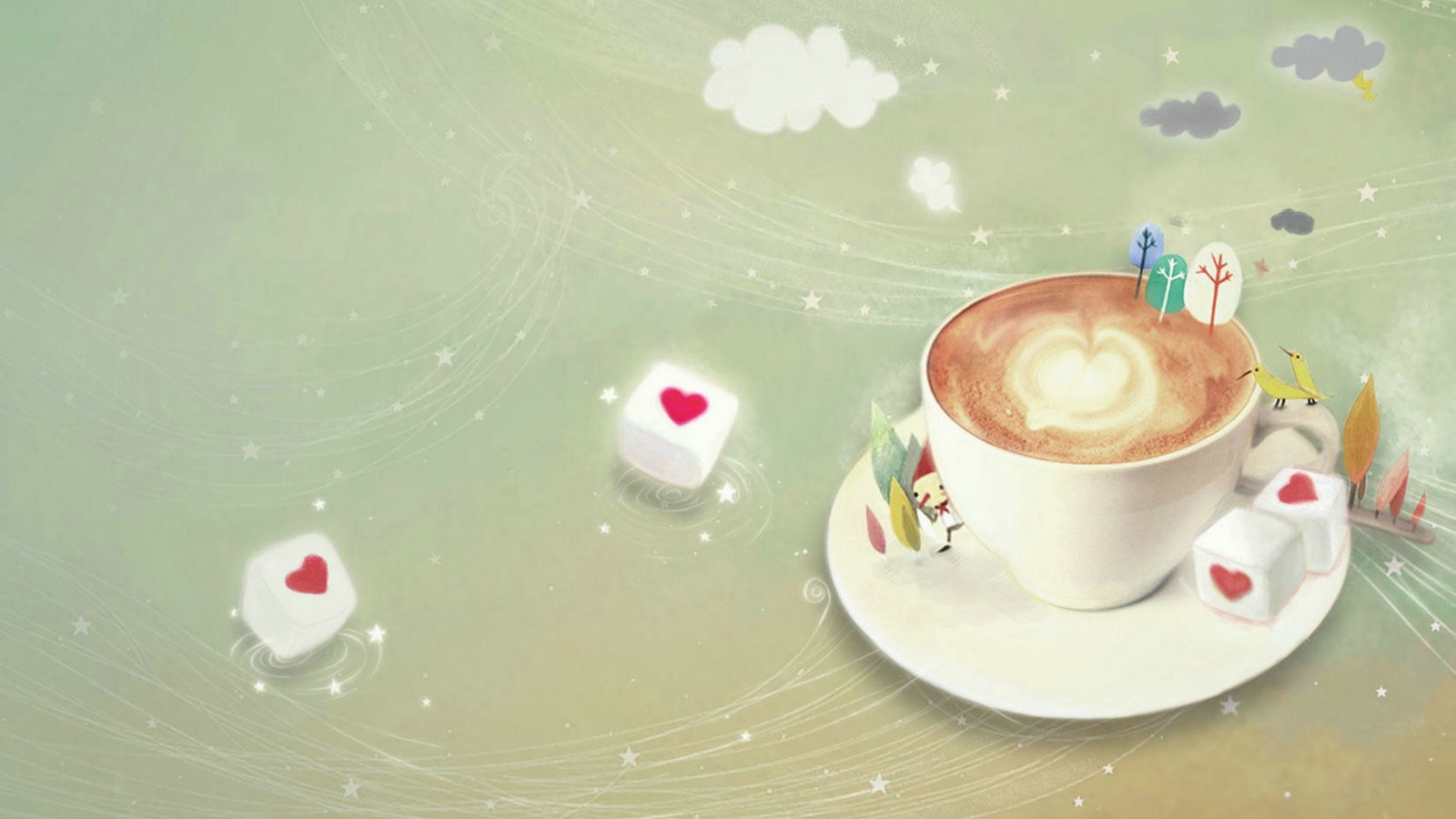 爱情美图,唯美温馨,咖啡