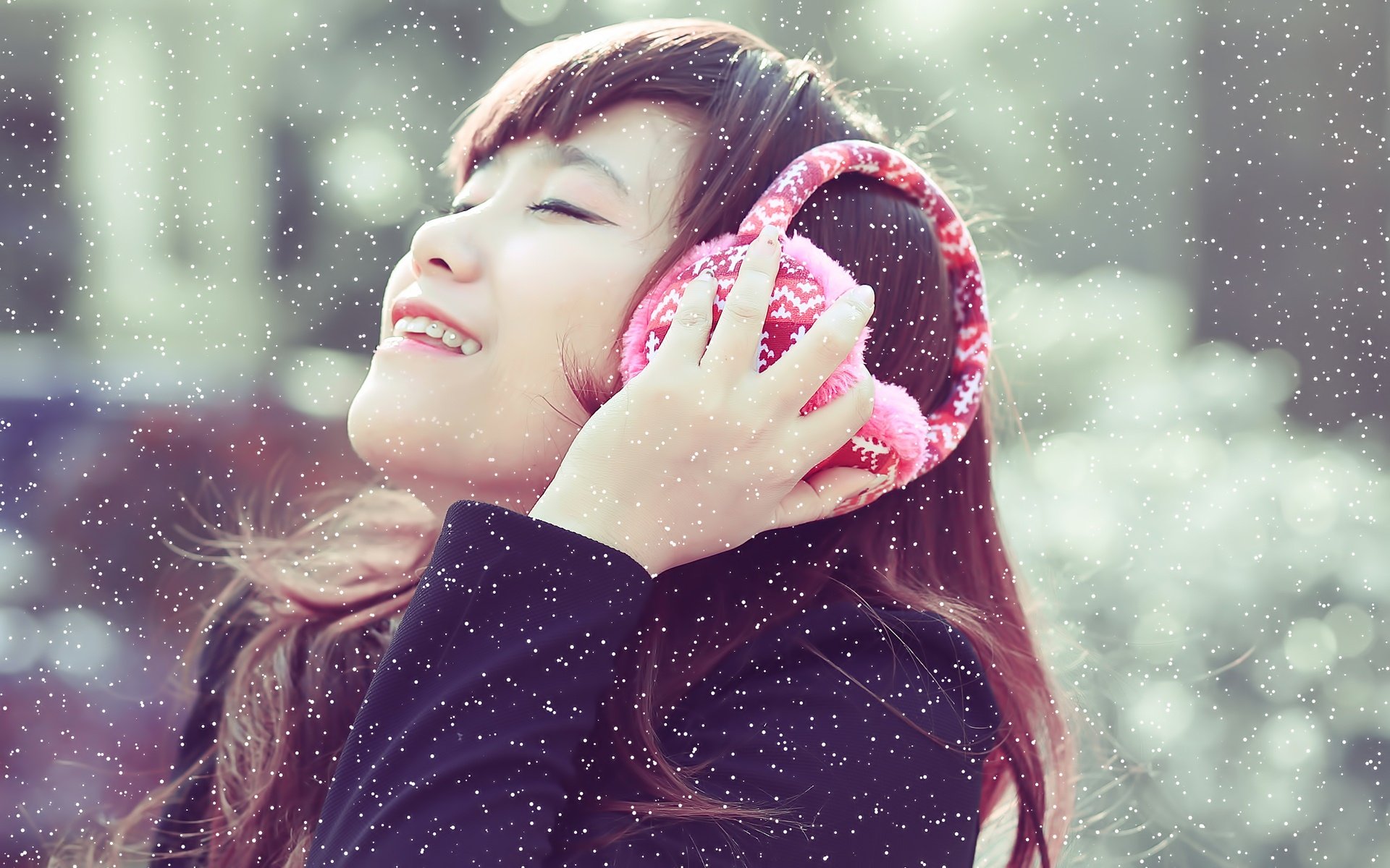 美女,萌妹子,耳机