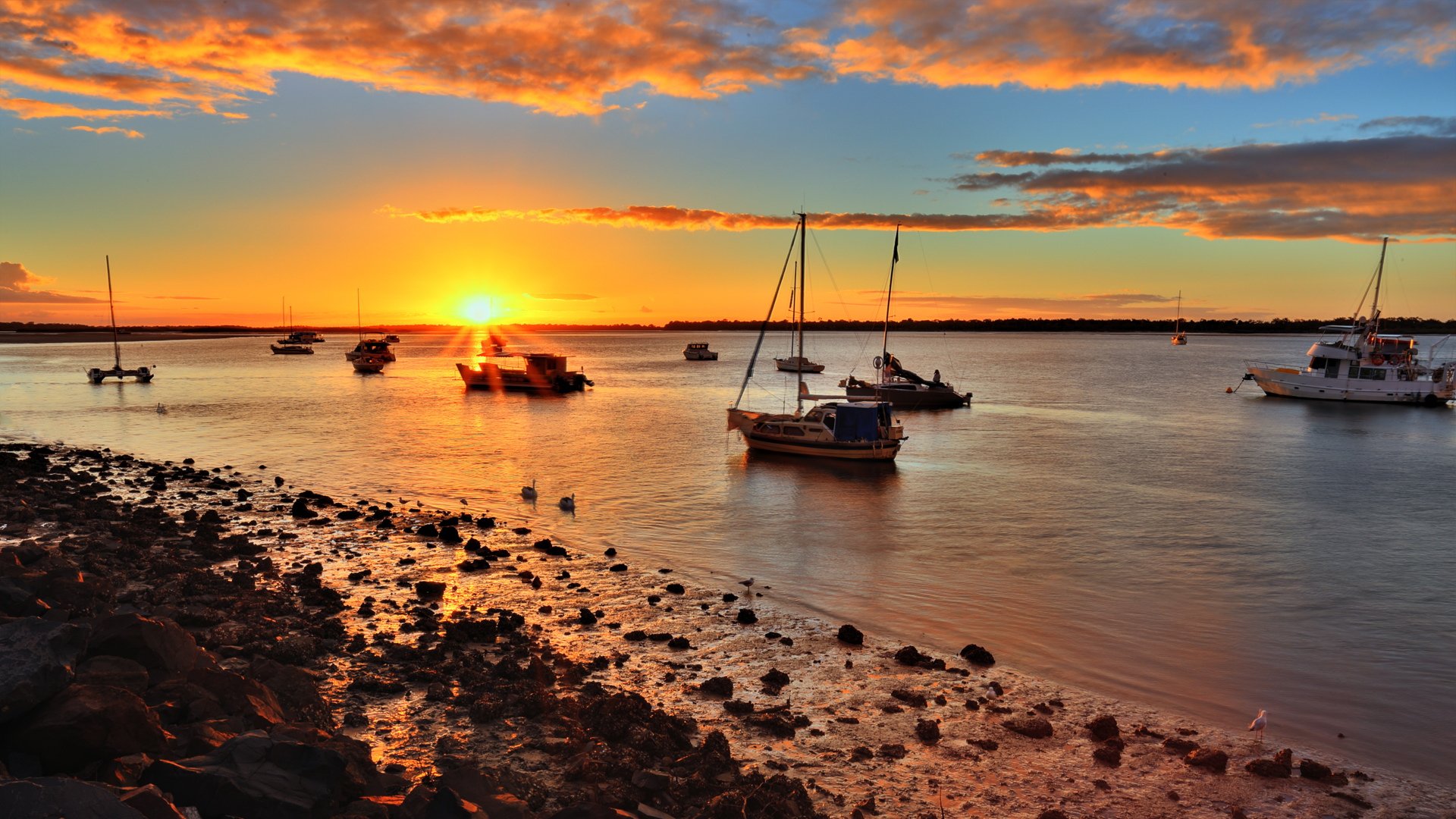 风景,落日余晖,儿童桌面专用