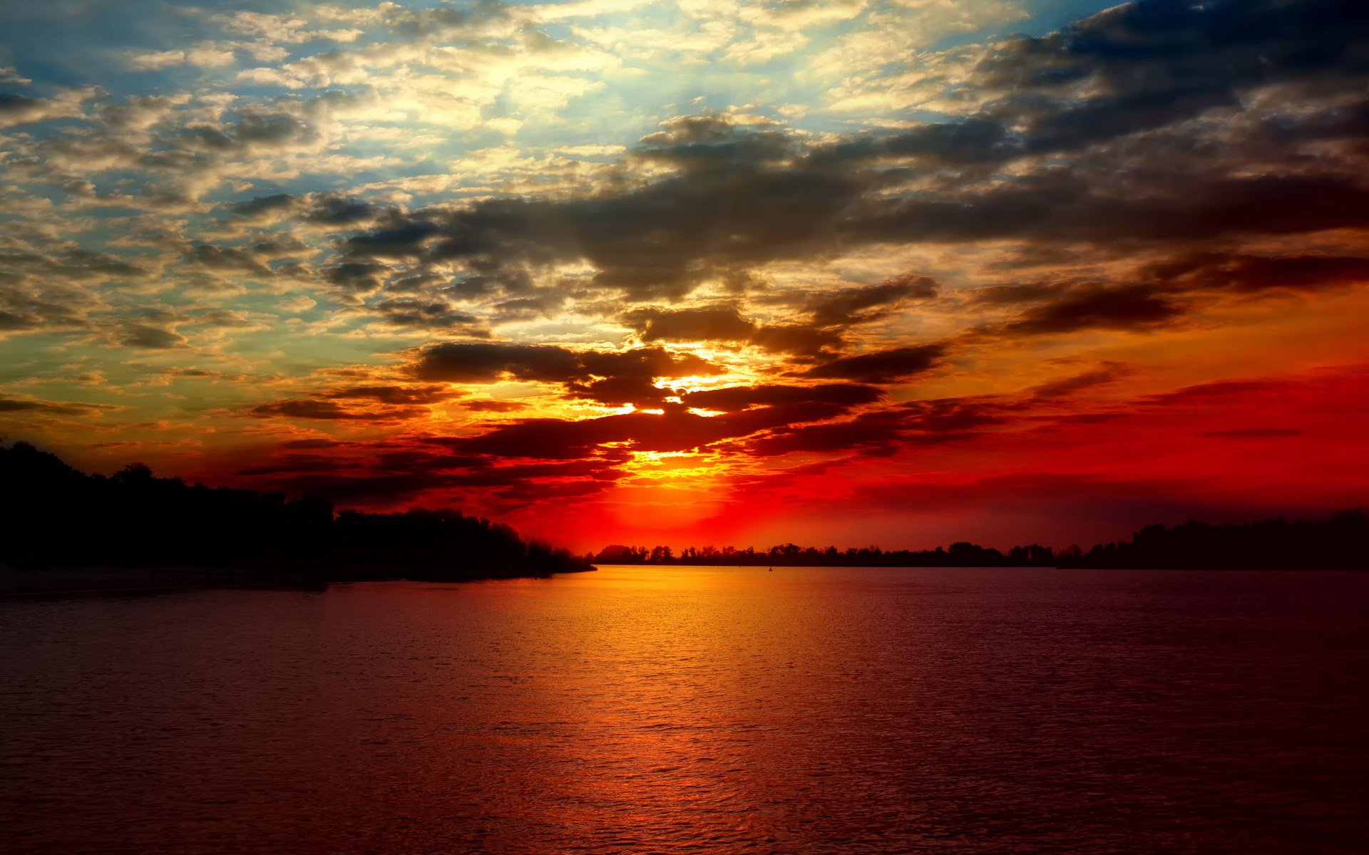 风景,落日余晖,儿童桌面专用