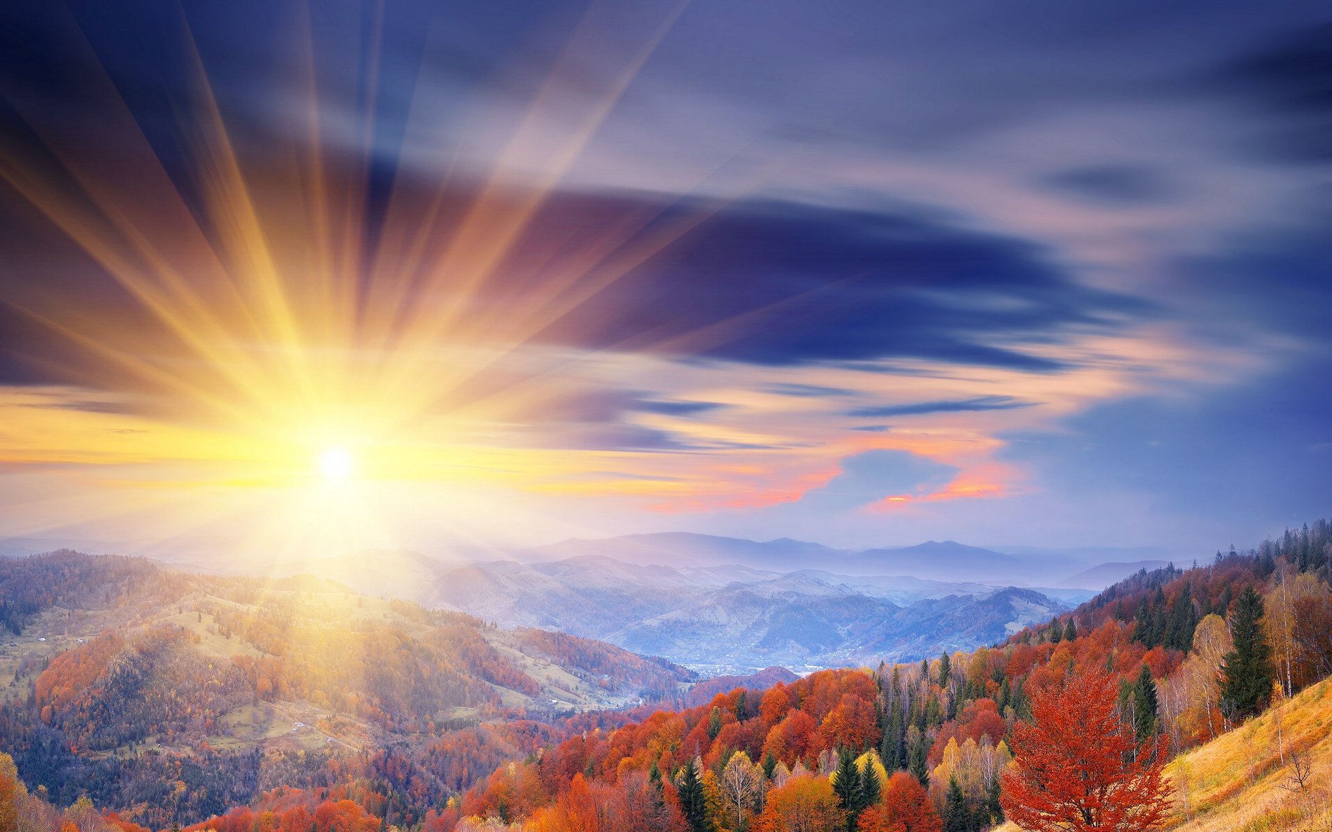 风景,落日余晖,儿童桌面专用