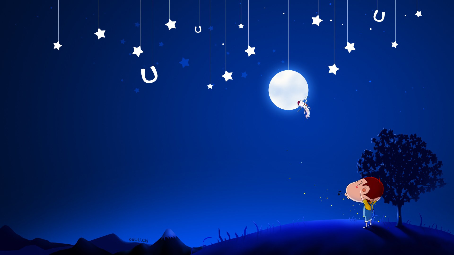 动漫,阿U,中秋,儿童桌面专用