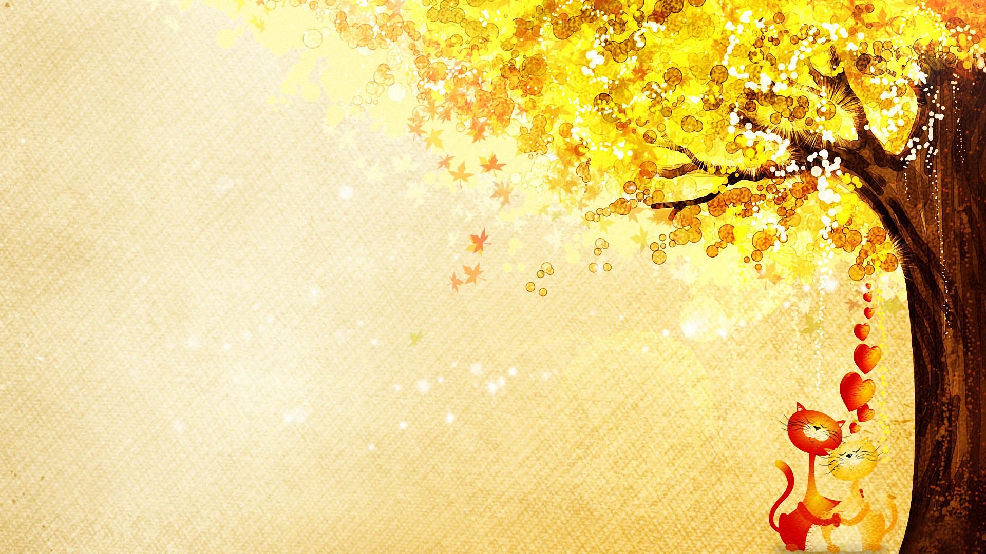 动漫,落叶,秋天,儿童桌面专用