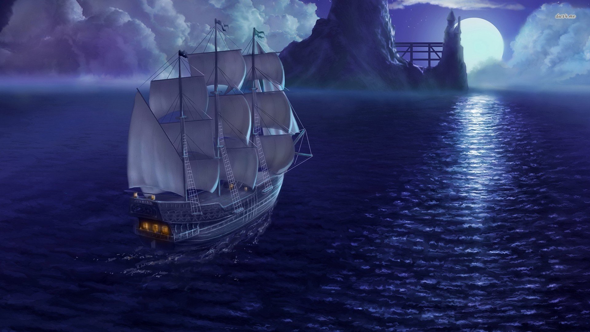 风景,帆船,儿童桌面专用