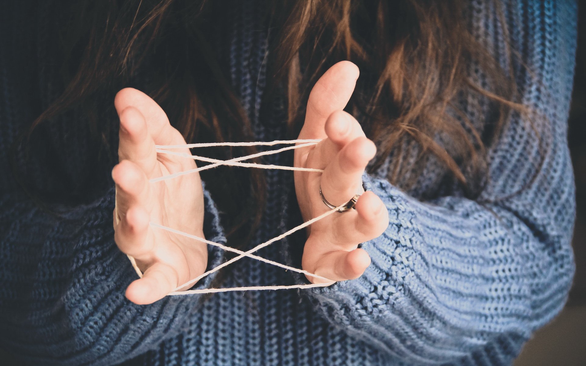 小清新,温馨一刻,少女,翻绳,儿童桌面专用