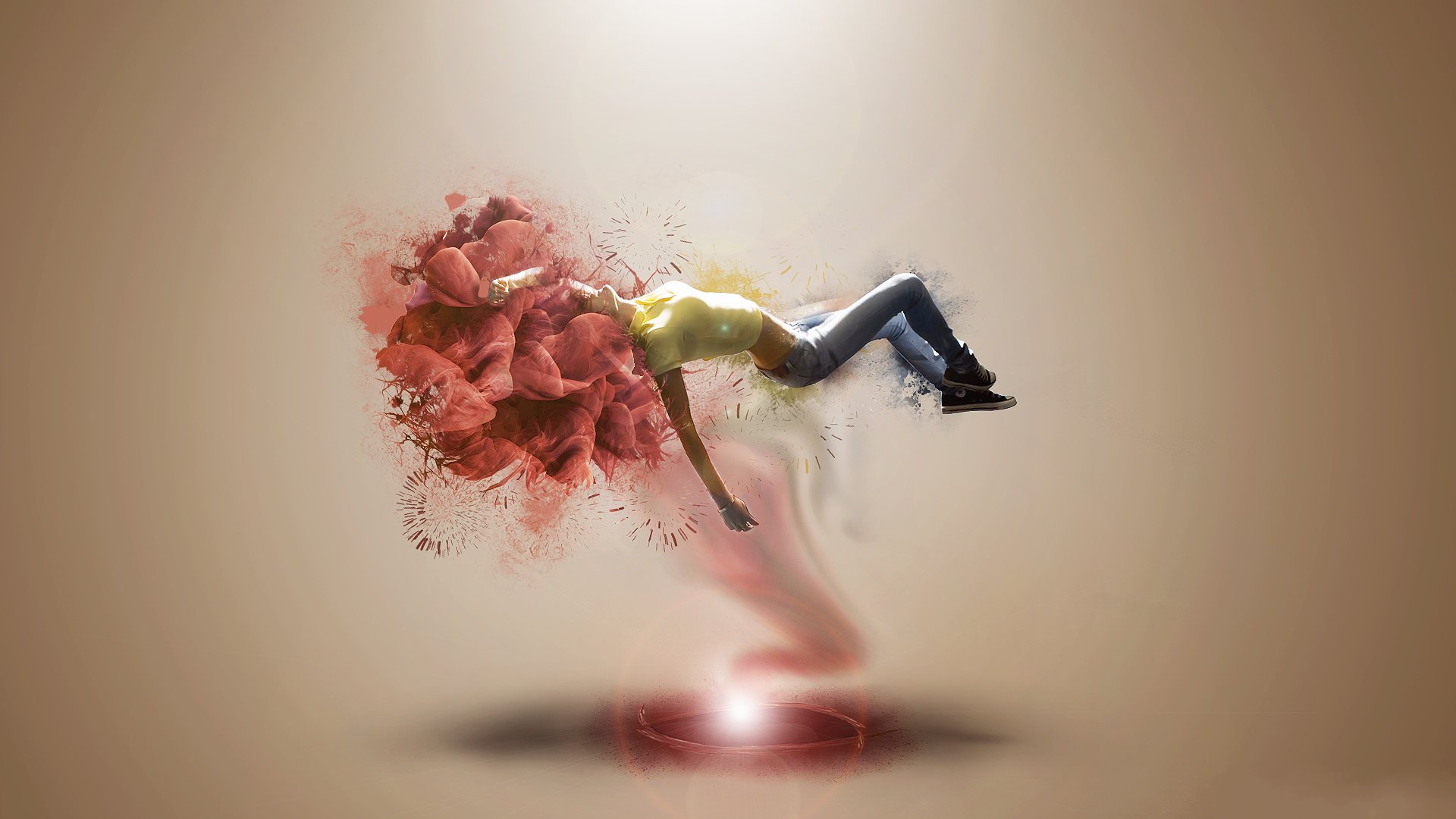 创意,炫彩,设计,少女