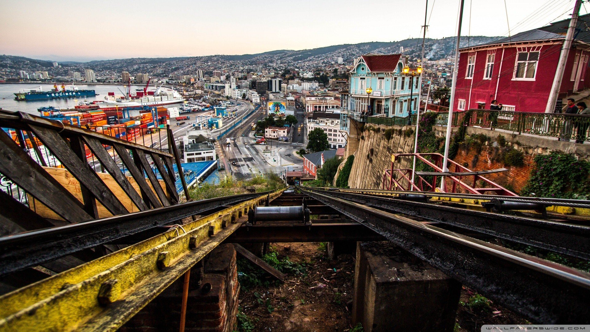 风景,港口,轨道,儿童桌面专用