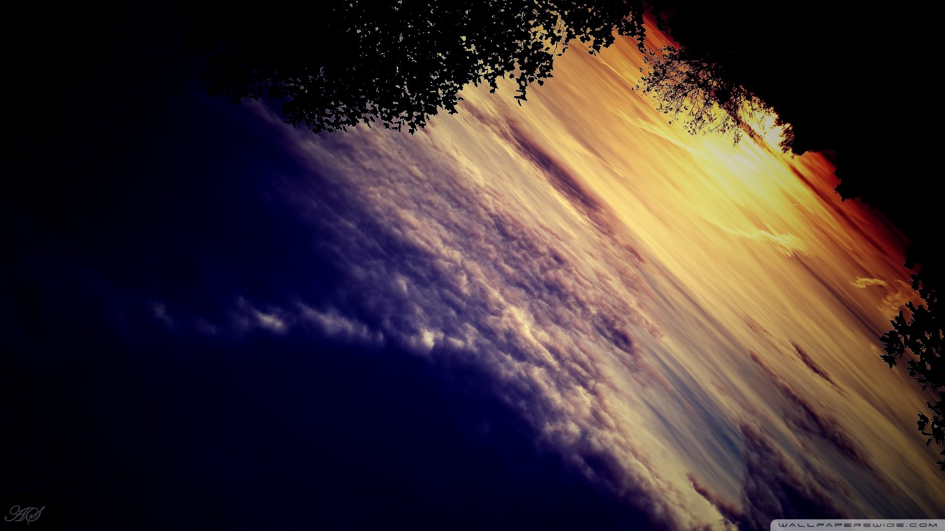 创意,炫彩,落日,云朵,儿童桌面专用