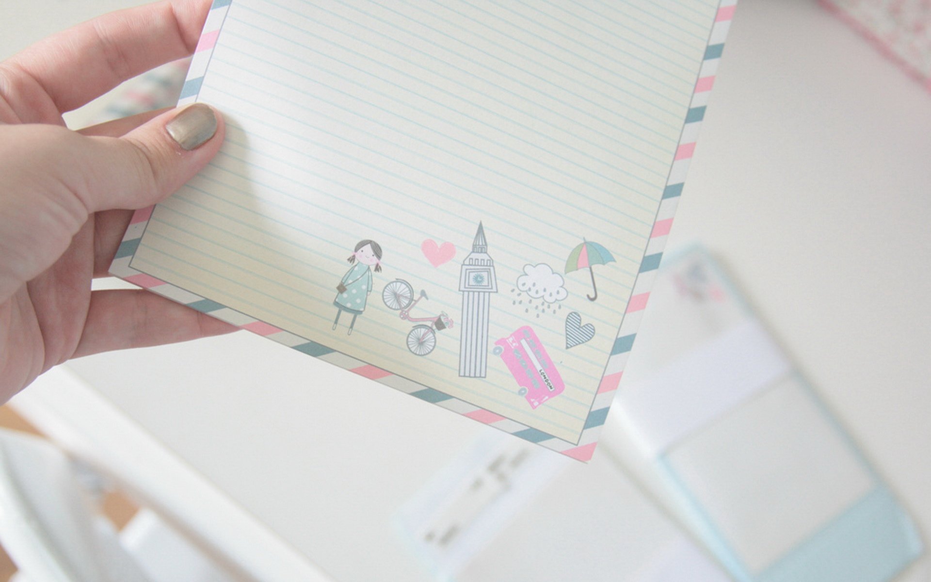 小清新,信封,温馨一刻,儿童桌面专用