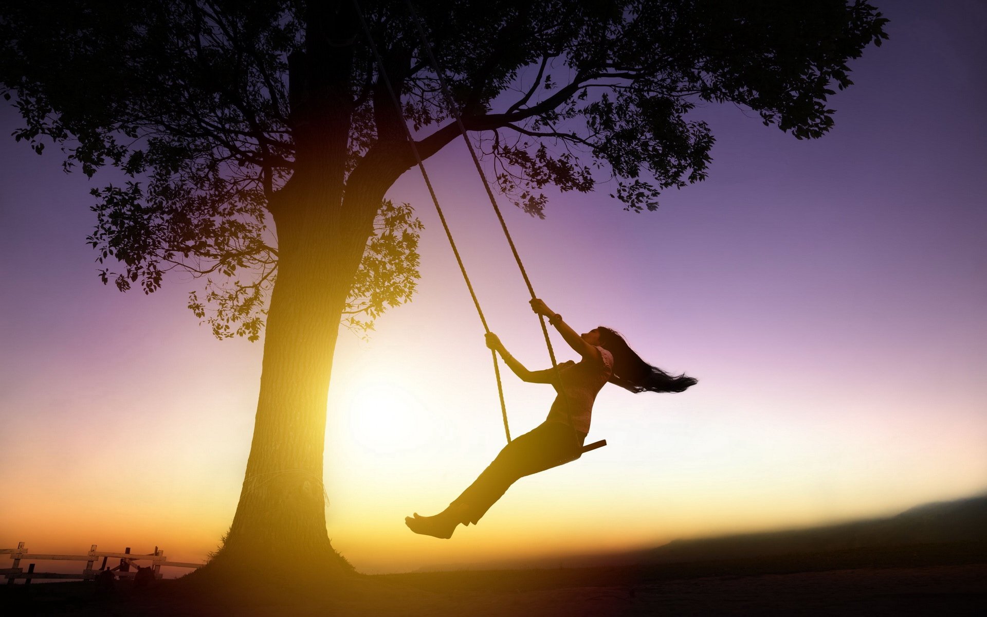 小清新,少女,温馨一刻,秋千,儿童桌面专用