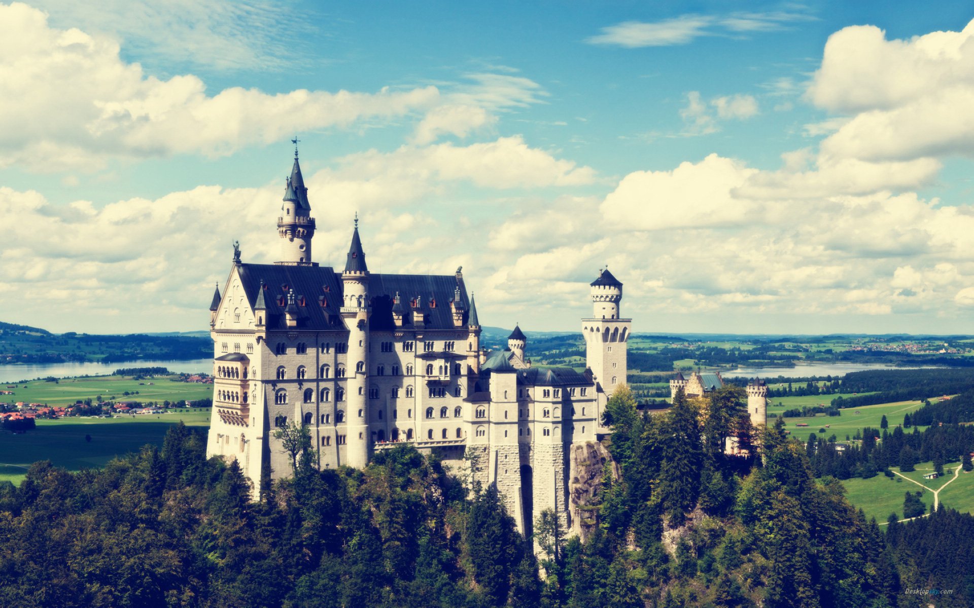 风景,城堡,欧洲,旅游胜地,蓝天,白云,儿童桌面专用