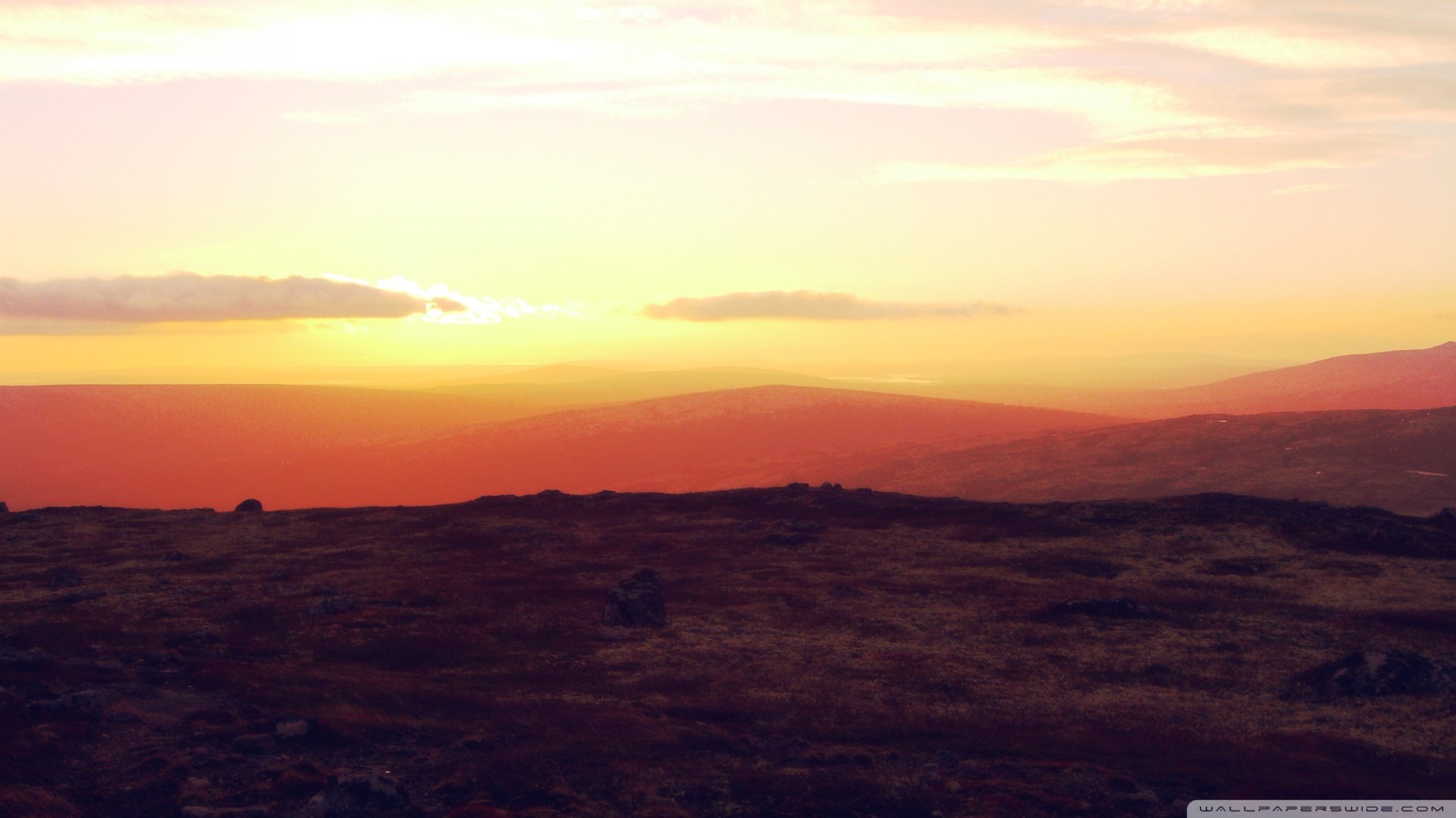 风景,落日余晖,晚霞,儿童桌面专用