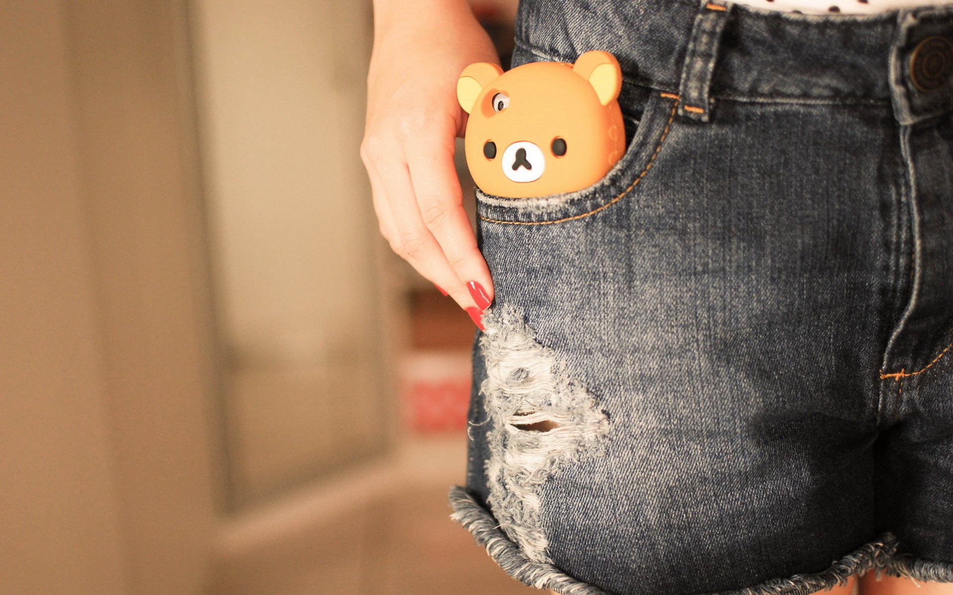 美女,少女,清纯,可爱,萌妹子,牛仔裤,想念熊