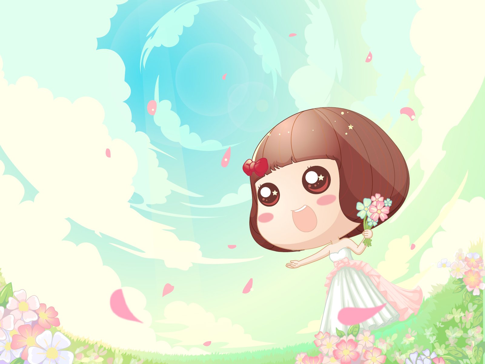 动漫,麦拉风,可爱,卖萌,清新,手绘,婚纱,儿童桌面专用